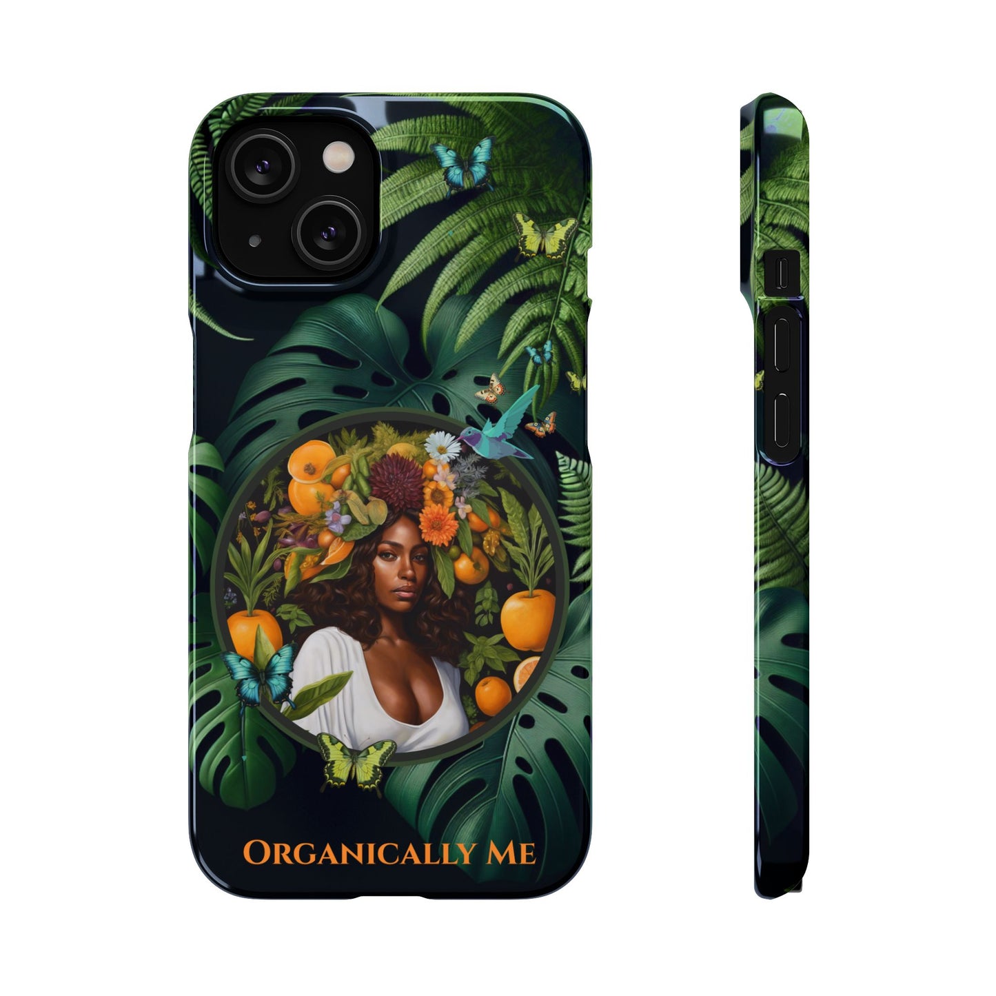 100% Organic A Fern Monstera Plant Garden Snap Phone Case with Black Woman, for iPhone and Android Models