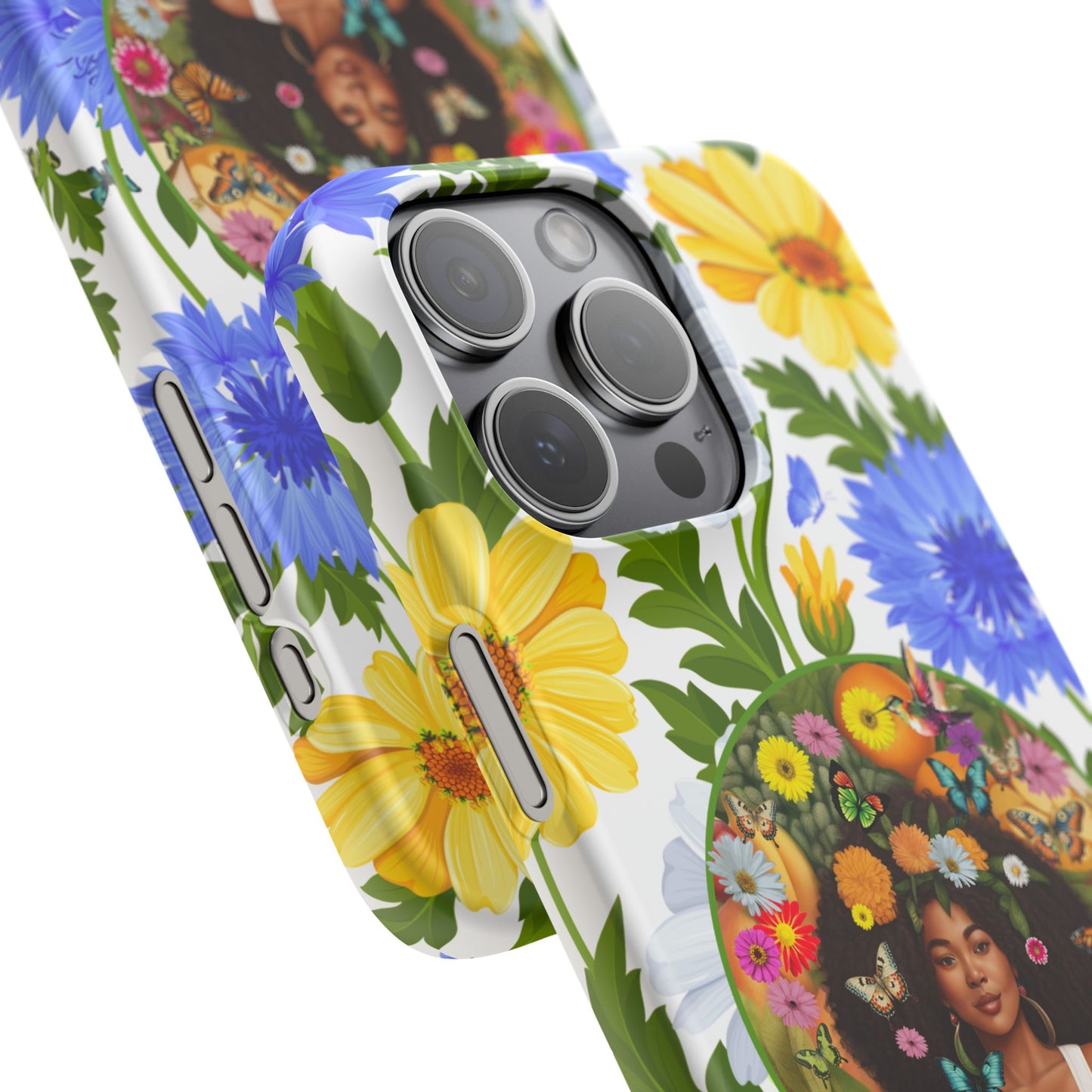 100% Organic Purple Plant Garden Snap Phone Case with Black Woman, for iPhone and Android