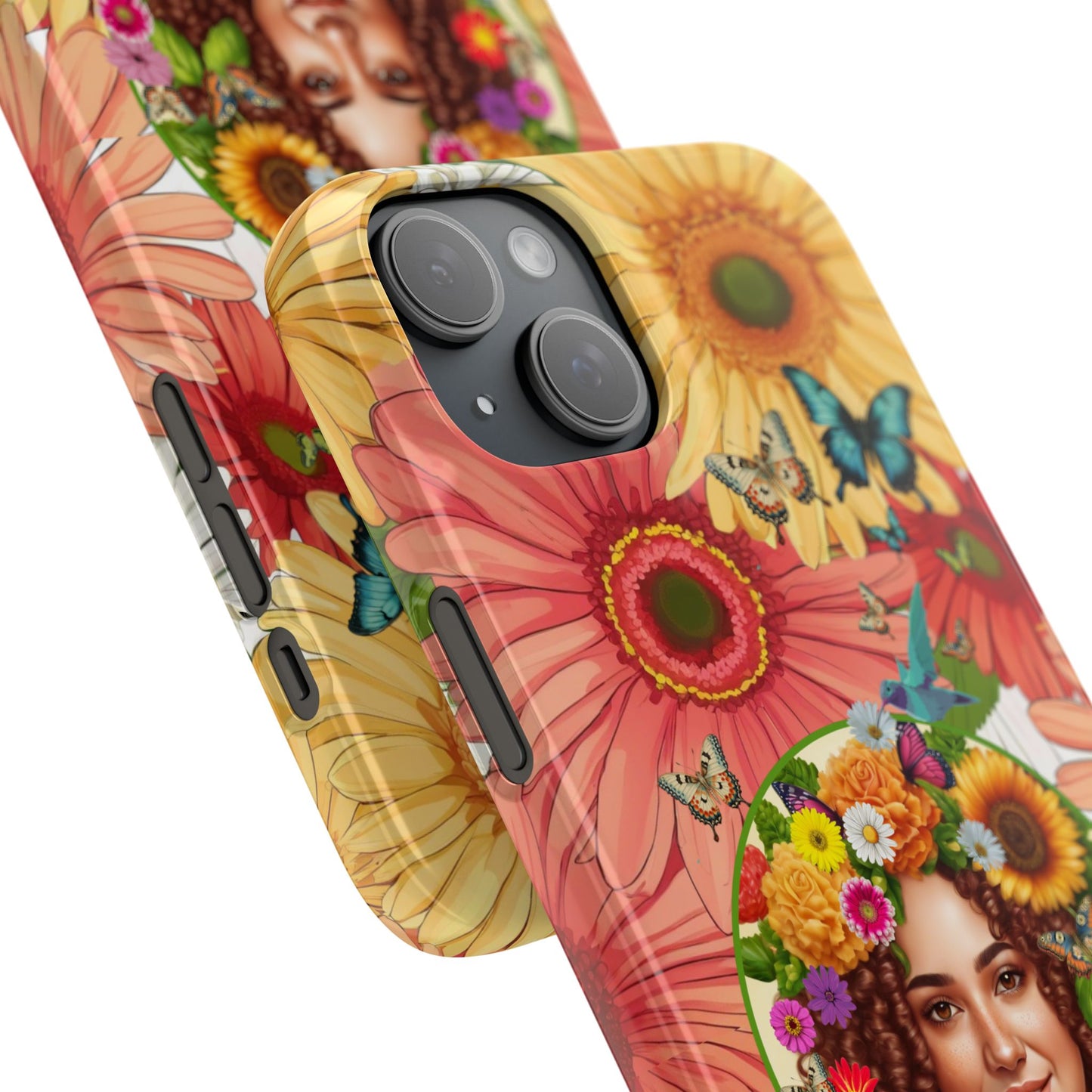 100% Organic Daisy Joy2 Plant Garden Snap Phone Case with Woman, for iPhone and Android