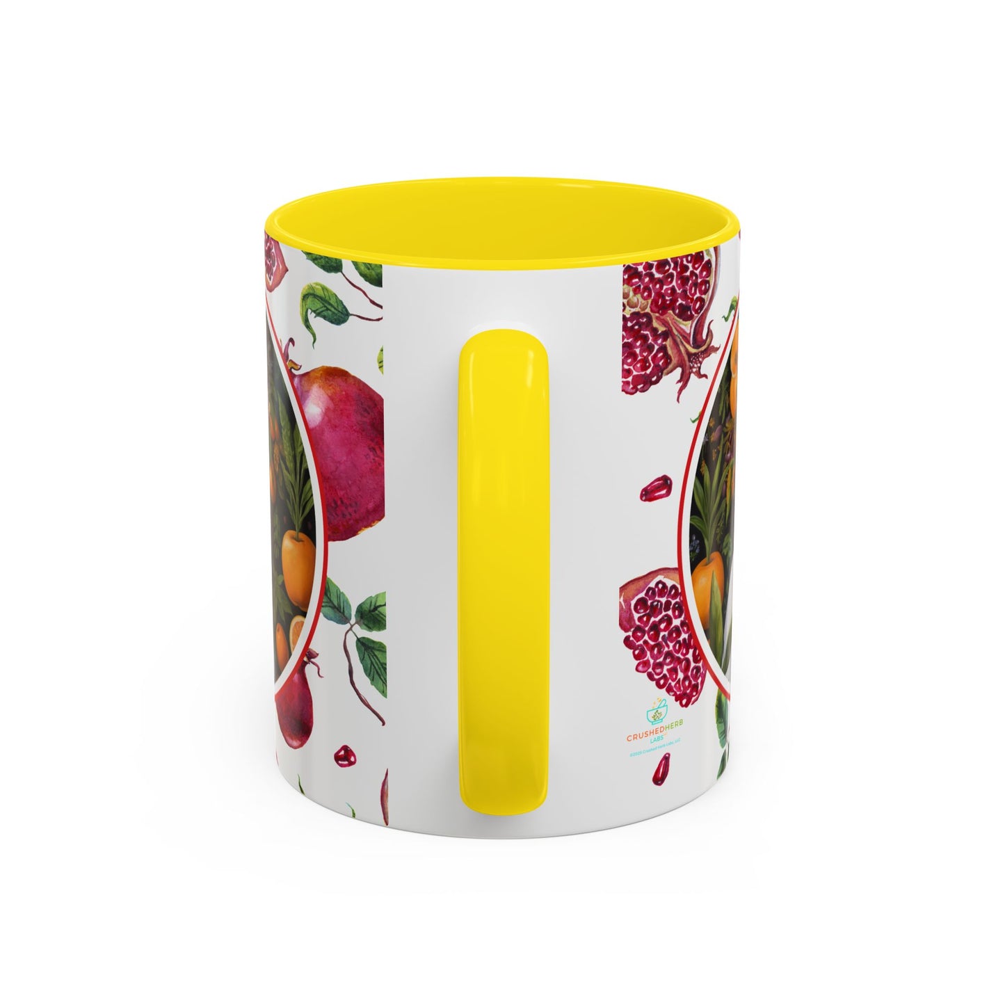 Organically Me Red and White Regina Pomegranate Plant Garden Vegan Ceramic Plant Mug with Black woman (11oz) 8 Color Combos
