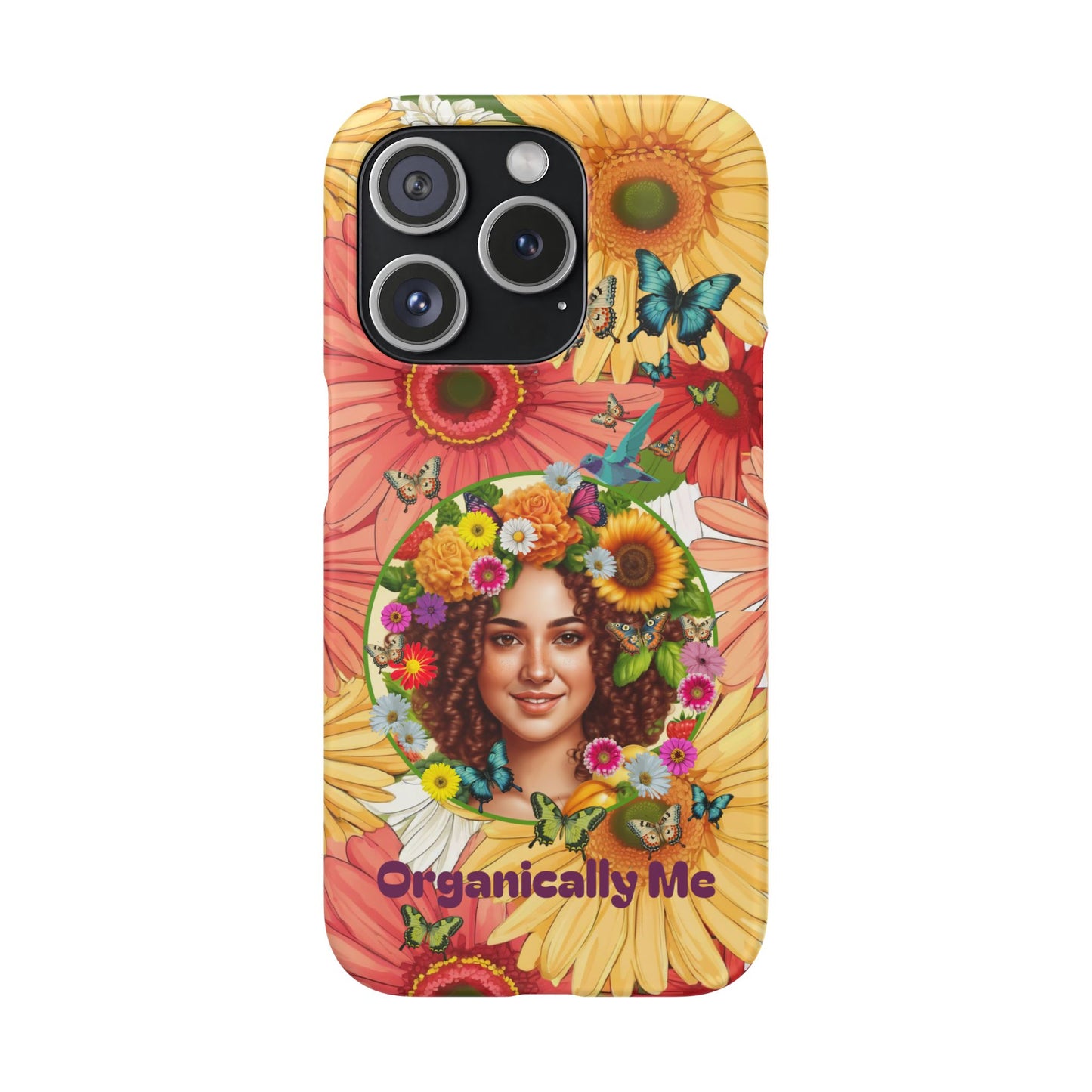 100% Organic Daisy Joy2 Plant Garden Snap Phone Case with Woman, for iPhone and Android