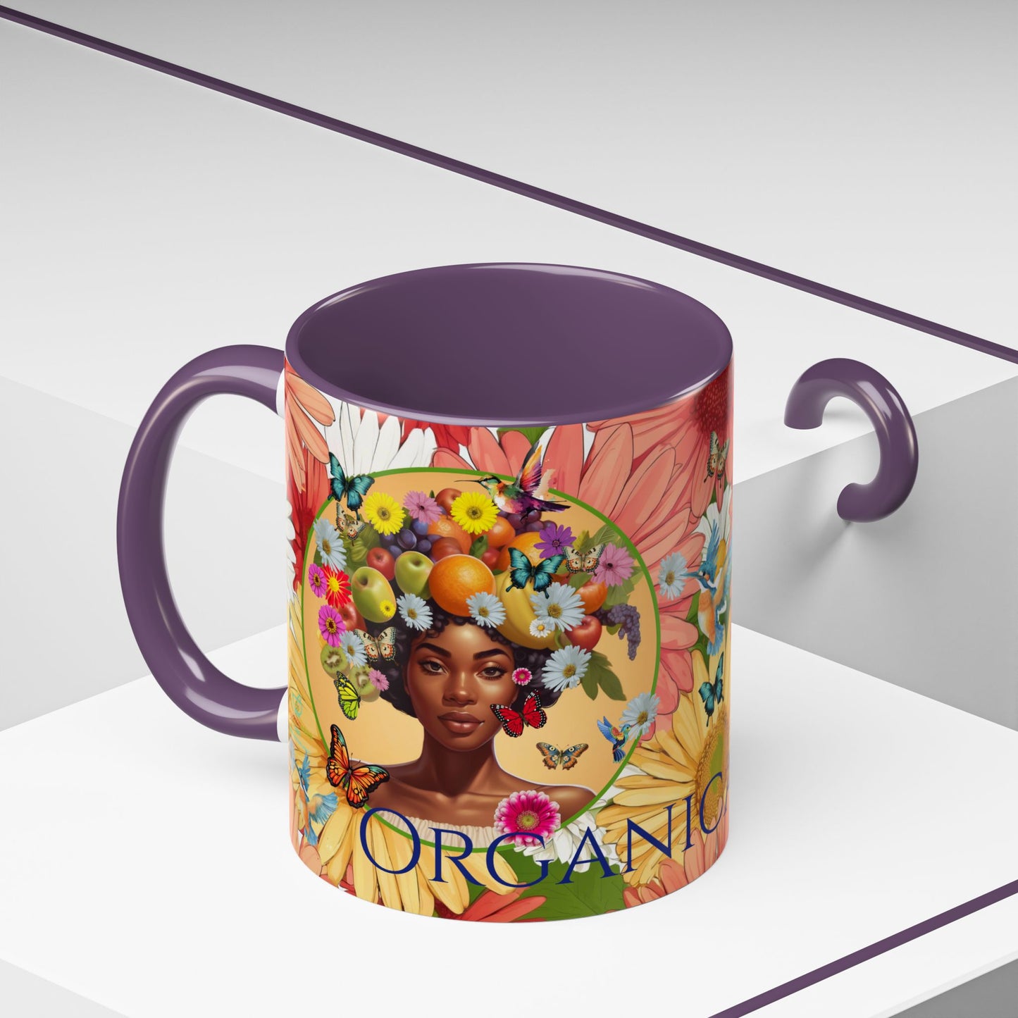 Organically Me Gerber Joy3 Plant Garden Vegan Ceramic Plant Mug with Woman (11oz) 8 Color Combos