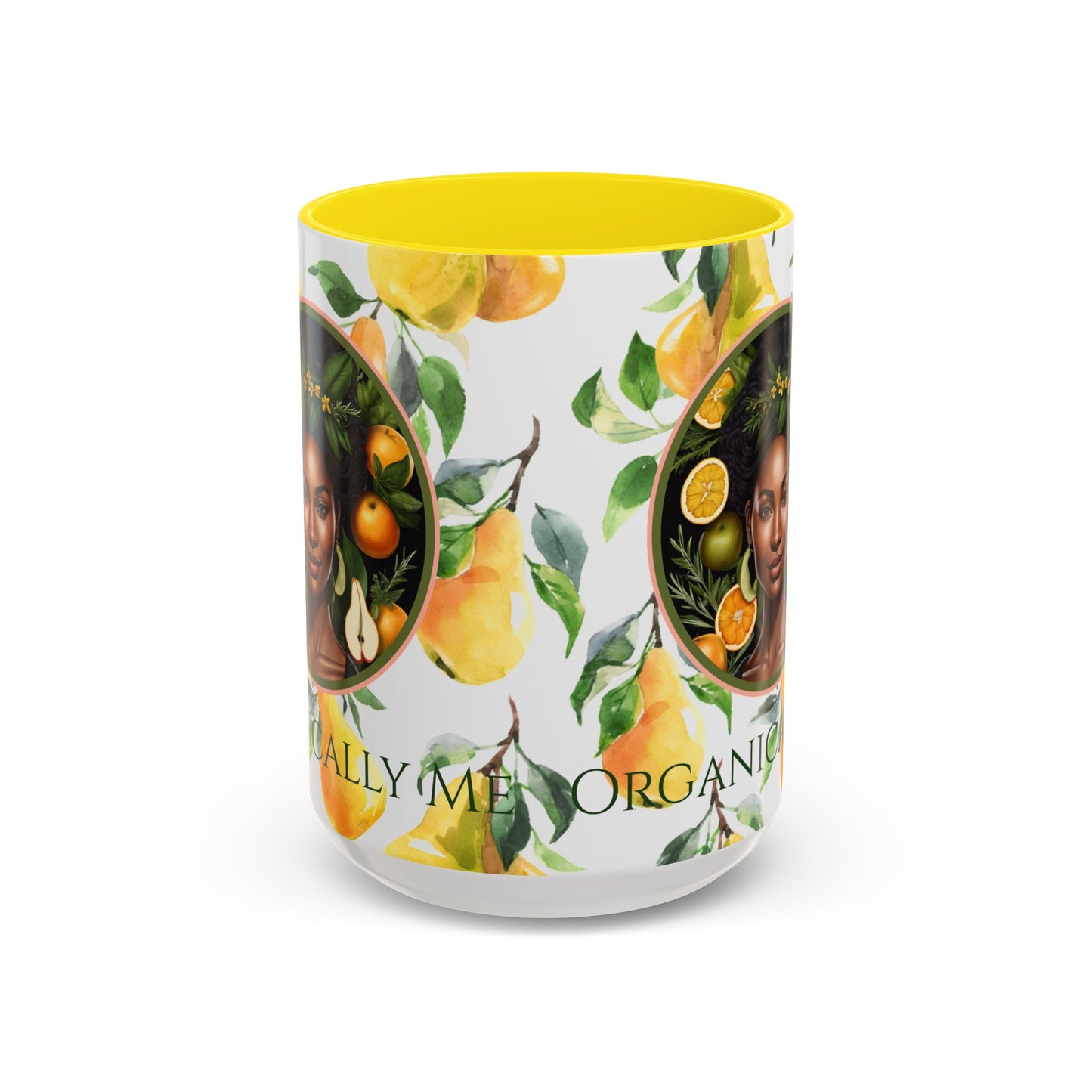 Organically Me Yellow Pear Plant Garden Vegan Ceramic Plant Mug with Black woman (11oz) 8 Color Combos