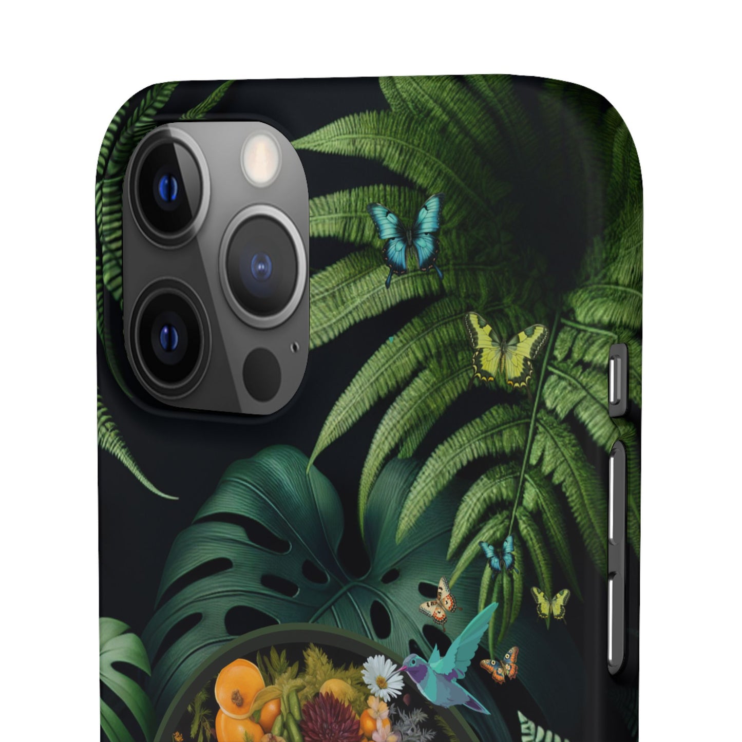 100% Organic A Fern Monstera Plant Garden Snap Phone Case with Black Woman, for iPhone and Android Models