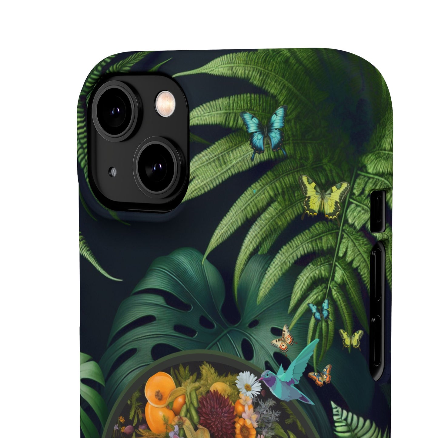100% Organic A Fern Monstera Plant Garden Snap Phone Case with Black Woman, for iPhone and Android Models