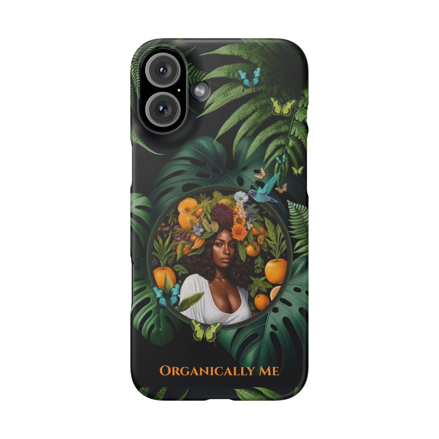 100% Organic A Fern Monstera Plant Garden Snap Phone Case with Black Woman, for iPhone and Android Models
