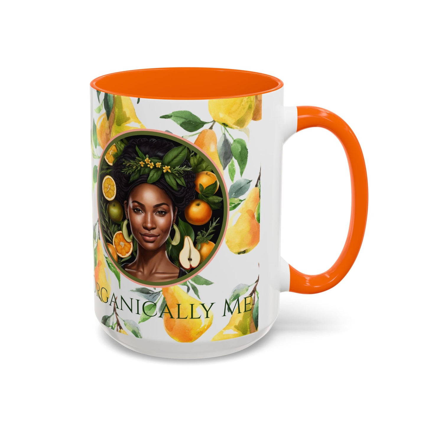 Organically Me Yellow Pear Plant Garden Vegan Ceramic Plant Mug with Black woman (11oz) 8 Color Combos