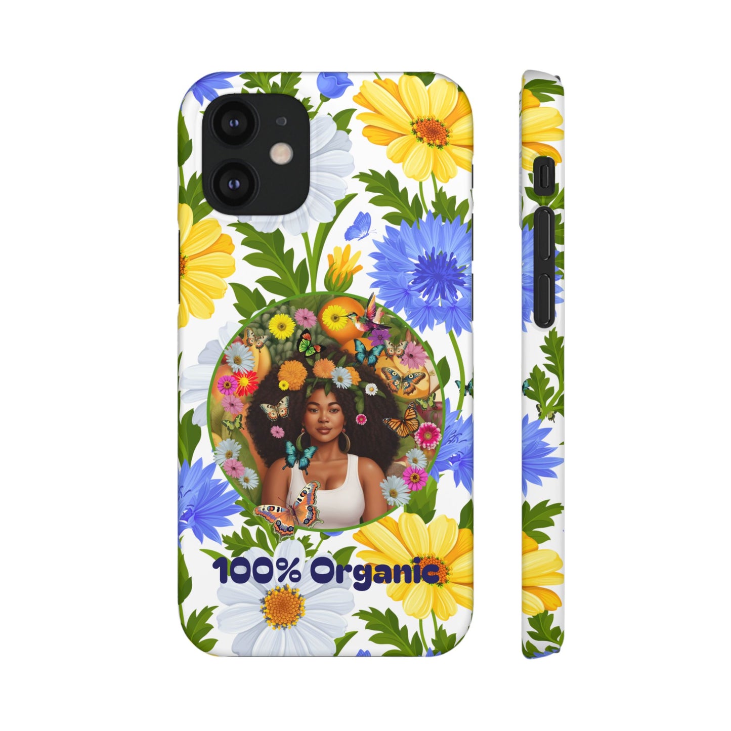 100% Organic Purple Plant Garden Snap Phone Case with Black Woman, for iPhone and Android