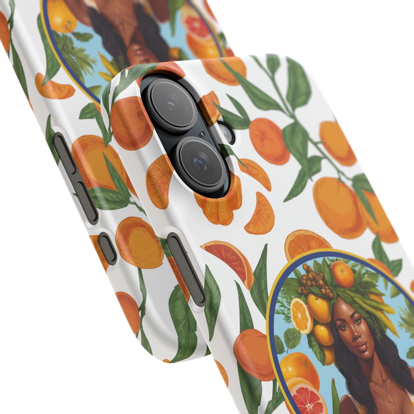 100% Organic Orange Plant Garden Snap Phone Case with Black Woman, Veggie Chic for Androids and iPhone models