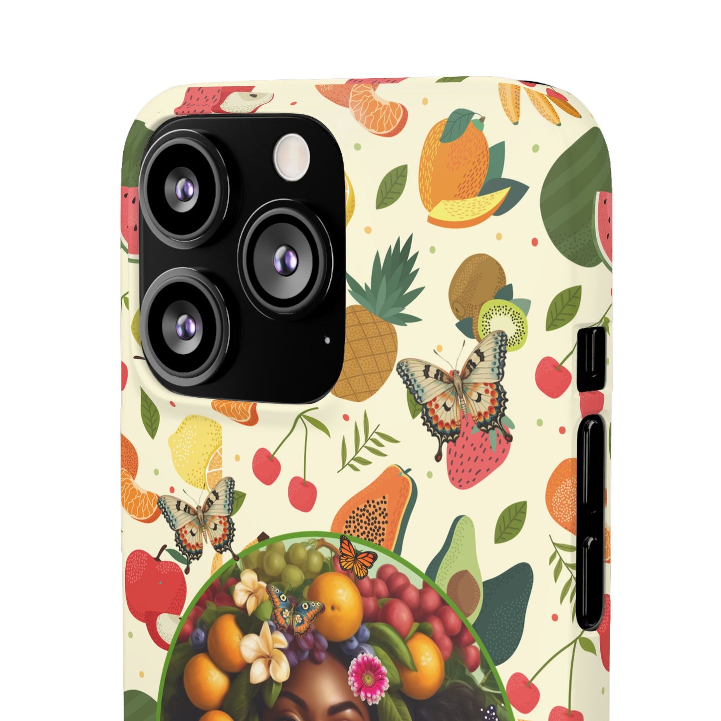 Organically Me Fruit & Veggie Queen Plant Garden Snap Phone Case with Black Woman, for iPhone and Android