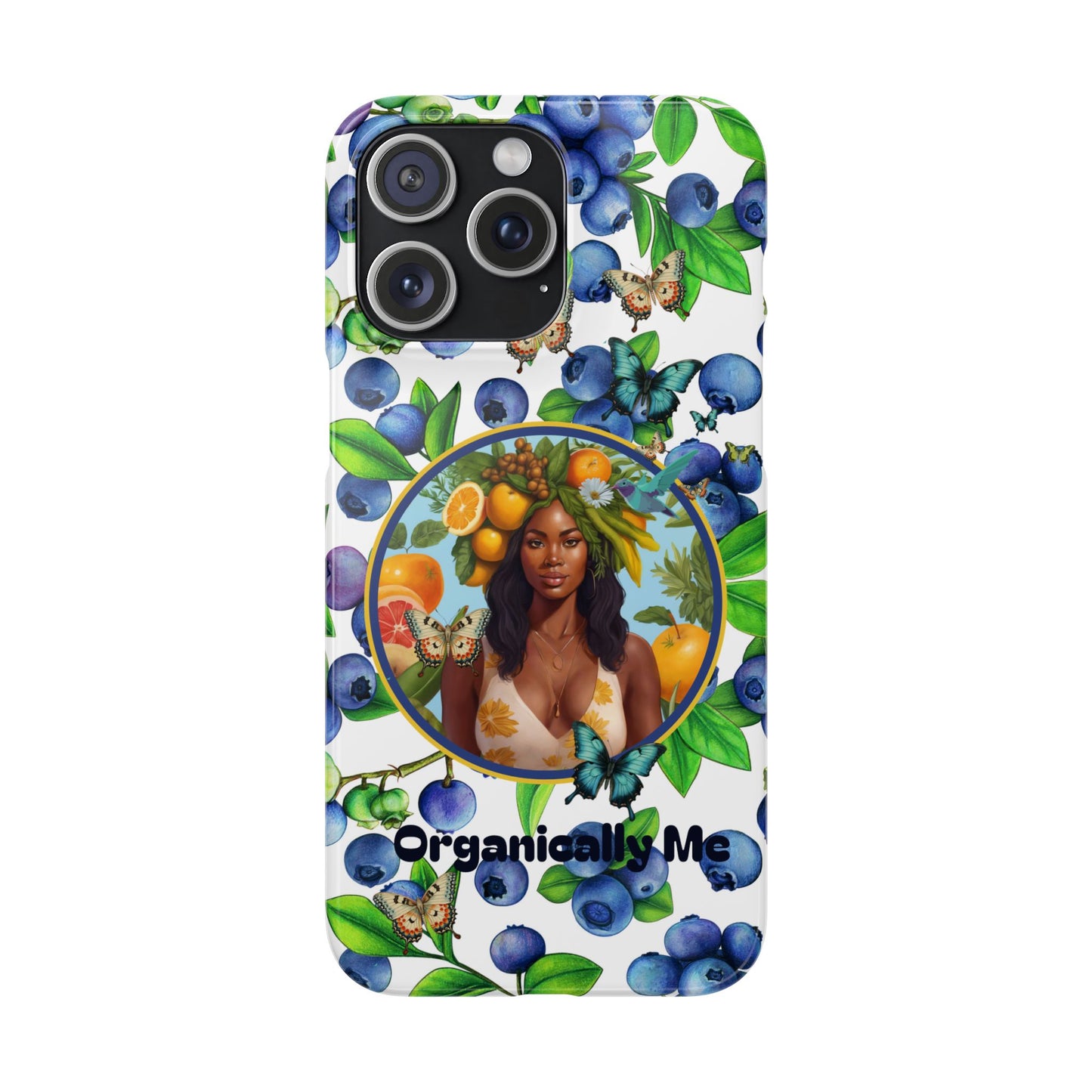 Organically Me Blueberry Plant B Garden Snap Phone Case with Black Woman, for iPhone and Android