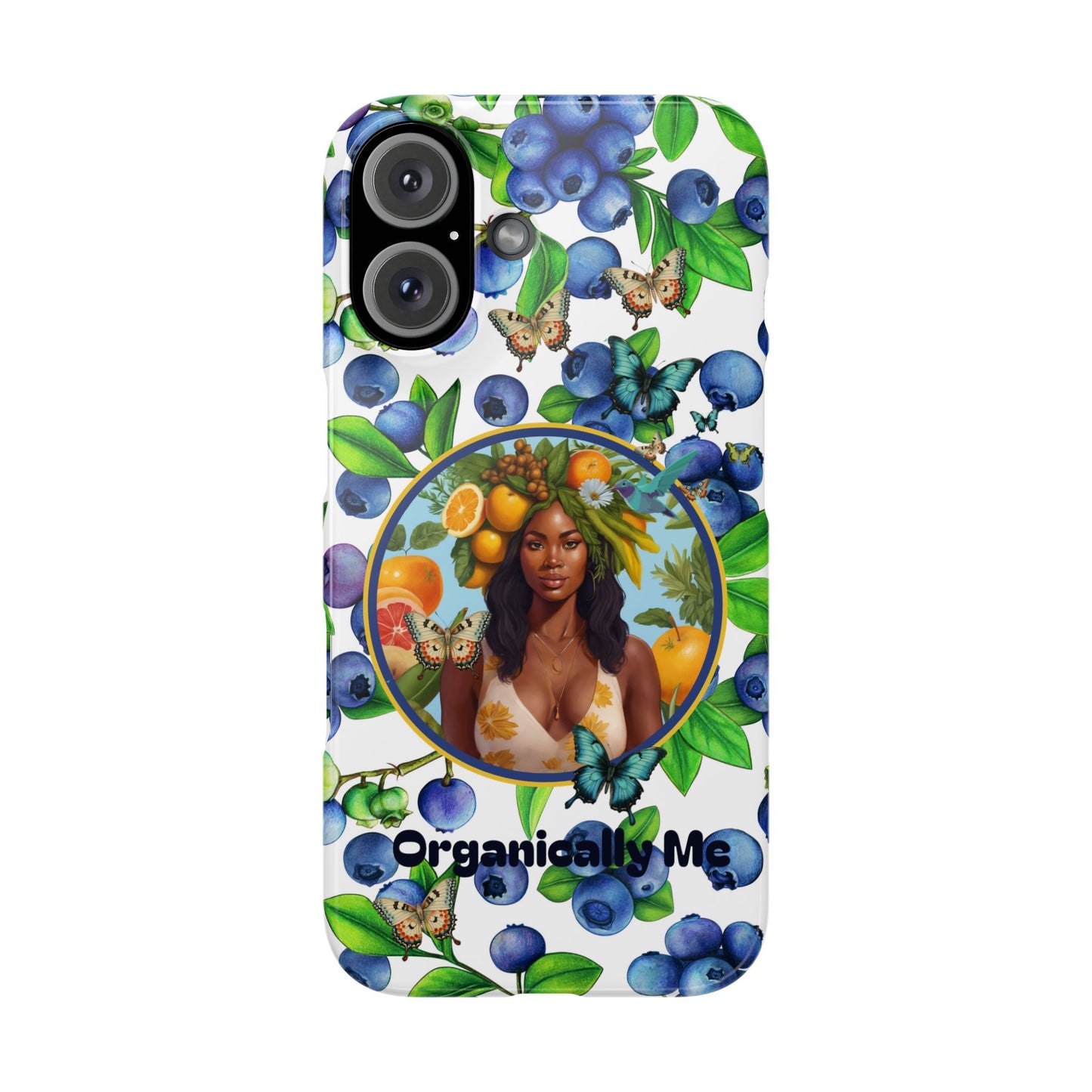 Organically Me Blueberry Plant B Garden Snap Phone Case with Black Woman, for iPhone and Android