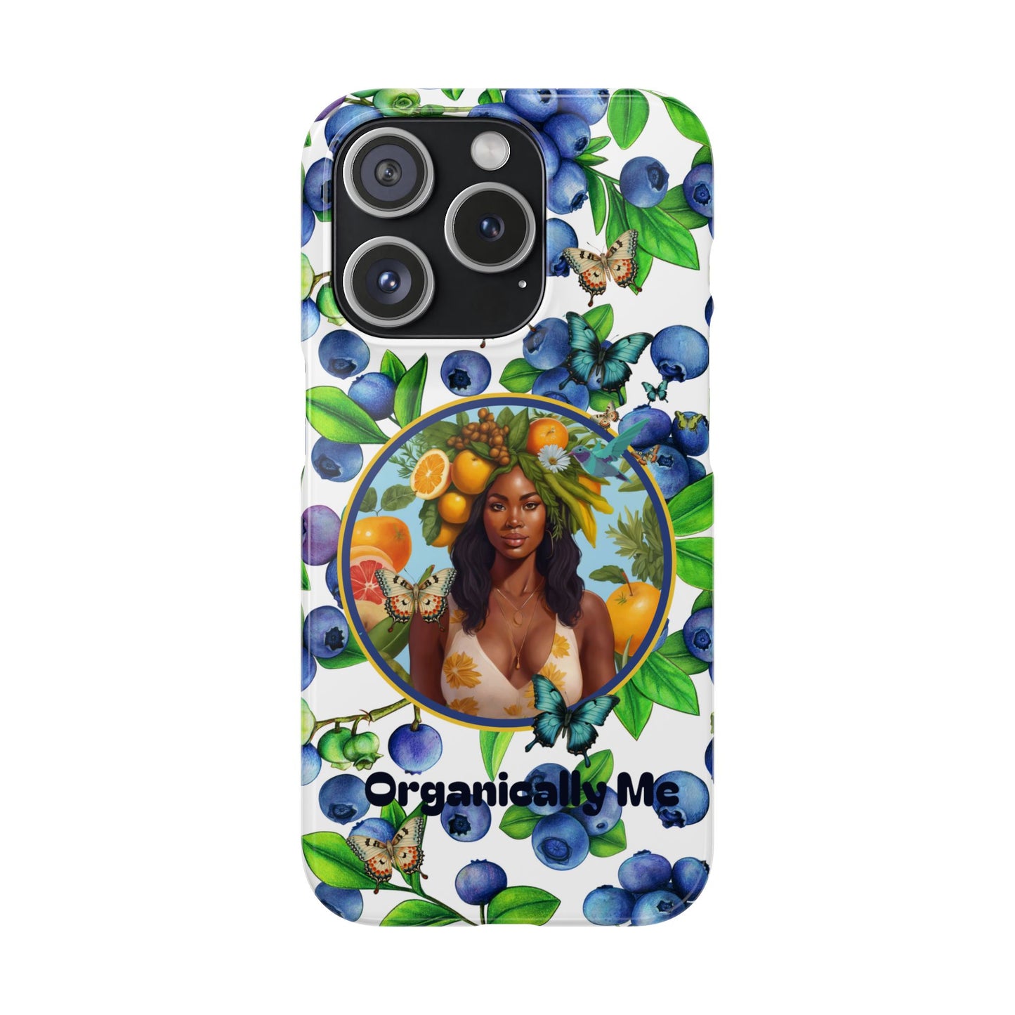 Organically Me Blueberry Plant B Garden Snap Phone Case with Black Woman, for iPhone and Android