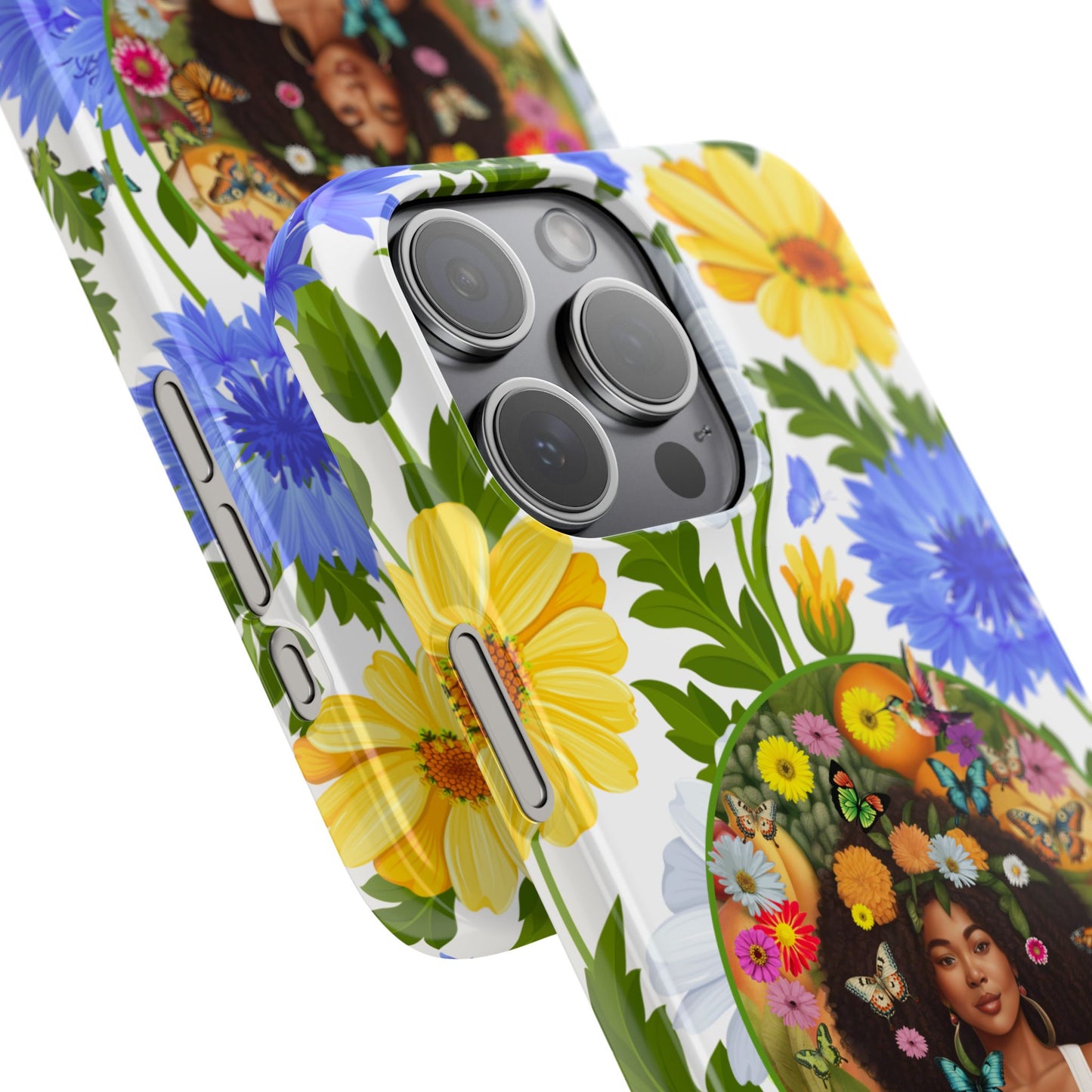 100% Organic Purple Plant Garden Snap Phone Case with Black Woman, for iPhone and Android