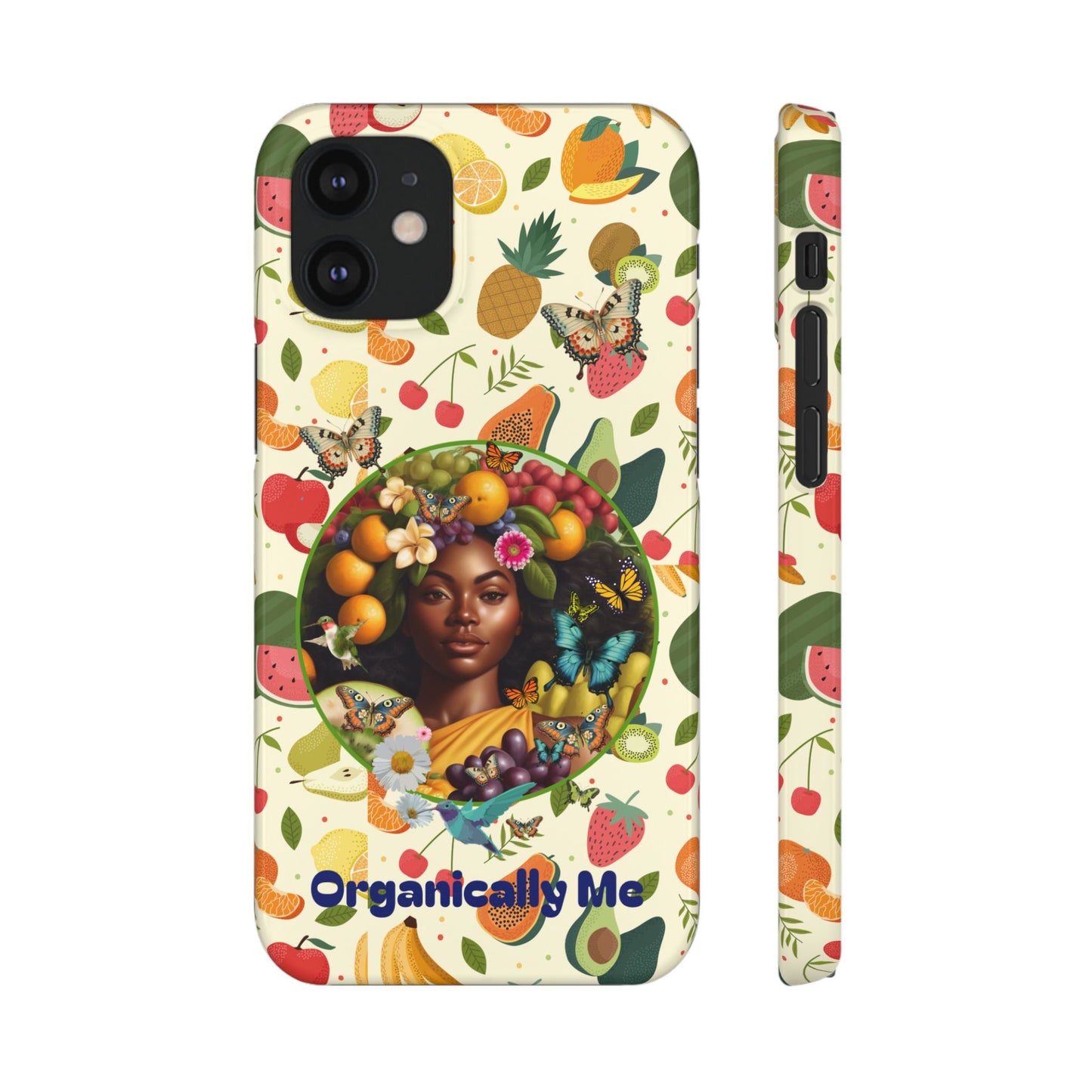 Organically Me Fruit & Veggie Queen Plant Garden Snap Phone Case with Black Woman, for iPhone and Android