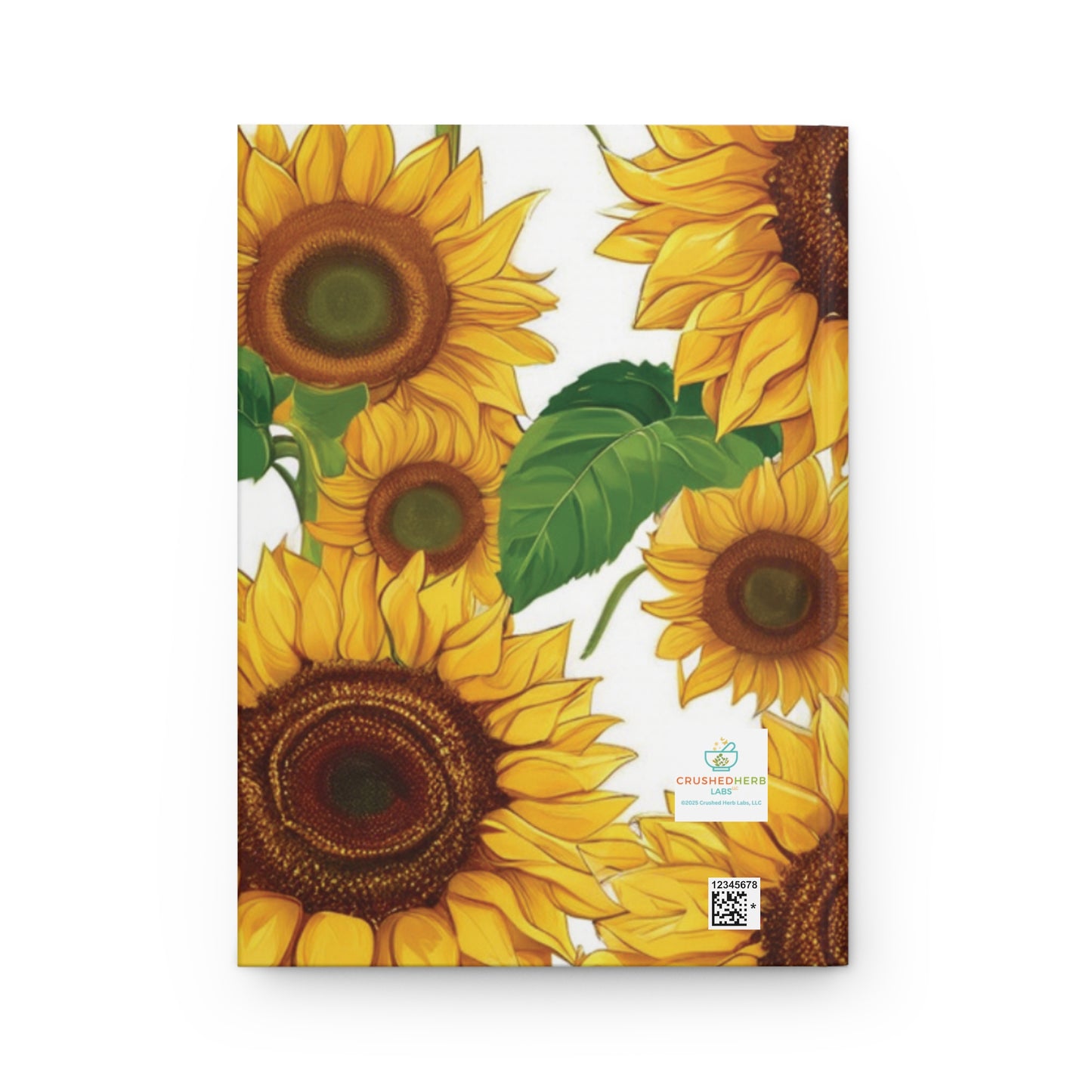Organically Me Sunflower Plant, Garden & Vegan Hardcover Journal, Matte 150 pages, Black women