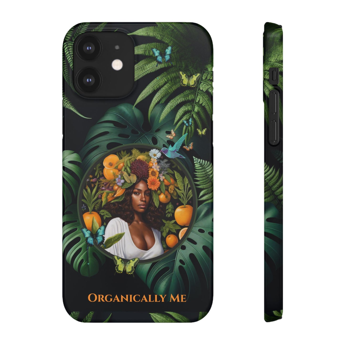 100% Organic A Fern Monstera Plant Garden Snap Phone Case with Black Woman, for iPhone and Android Models