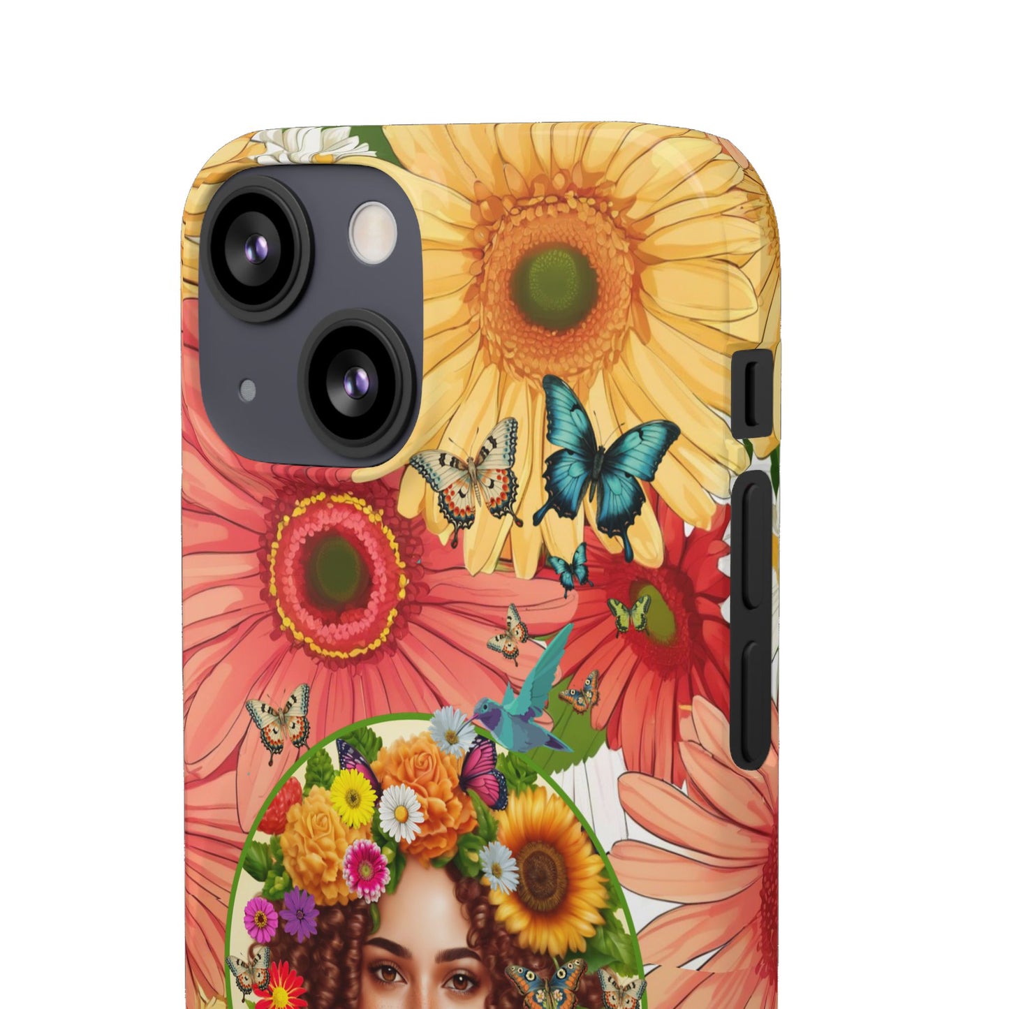 100% Organic Daisy Joy2 Plant Garden Snap Phone Case with Woman, for iPhone and Android