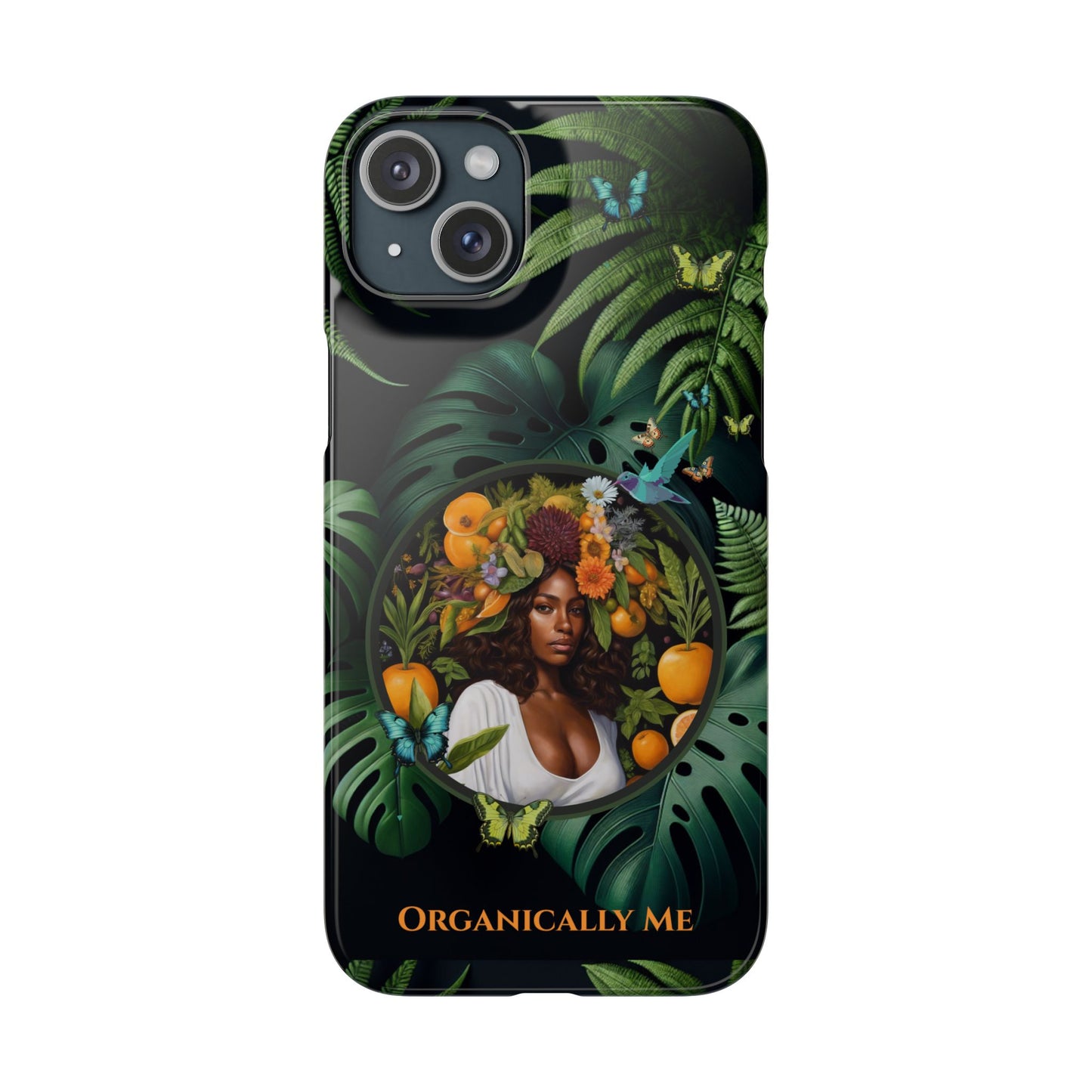 100% Organic A Fern Monstera Plant Garden Snap Phone Case with Black Woman, for iPhone and Android Models
