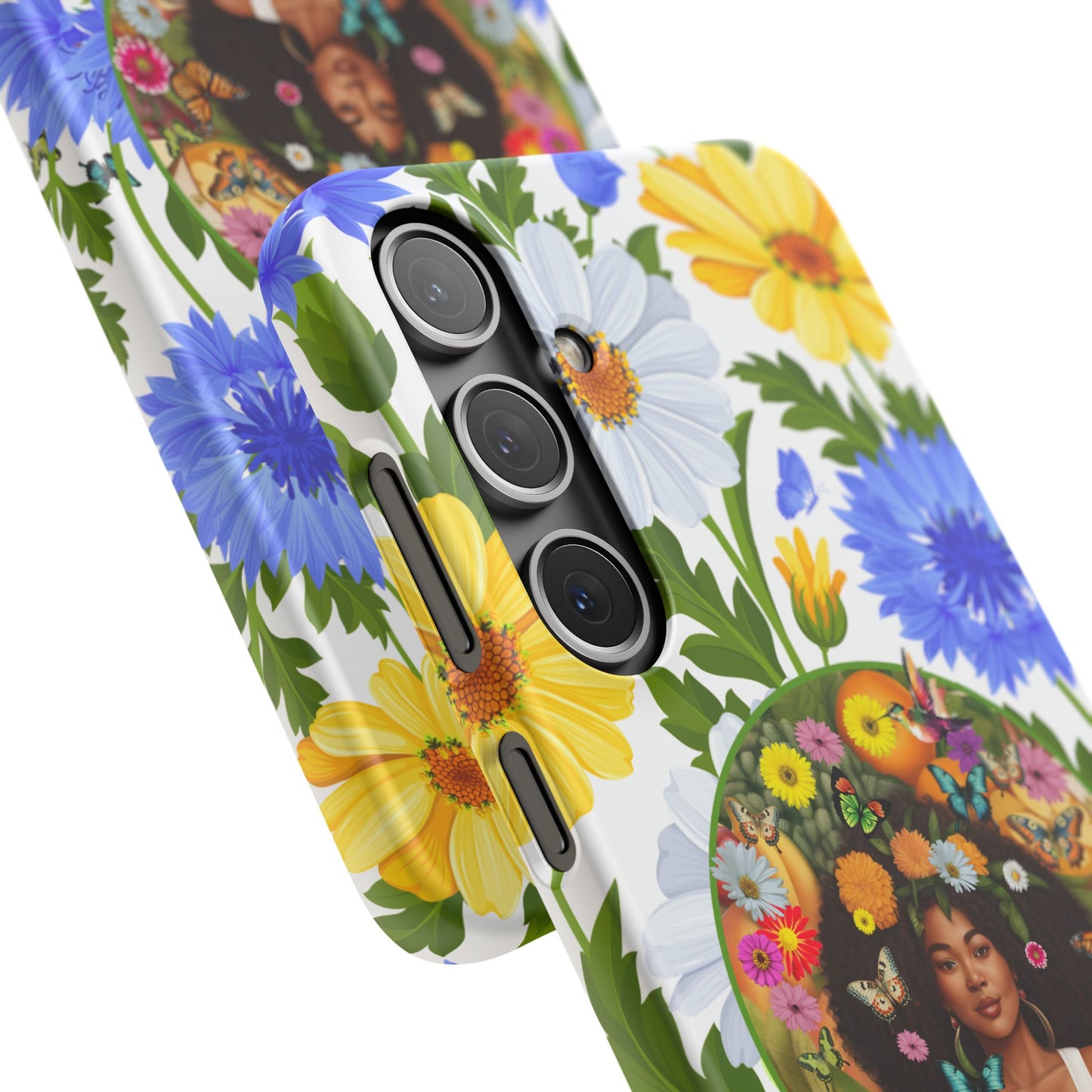 100% Organic Purple Plant Garden Snap Phone Case with Black Woman, for iPhone and Android