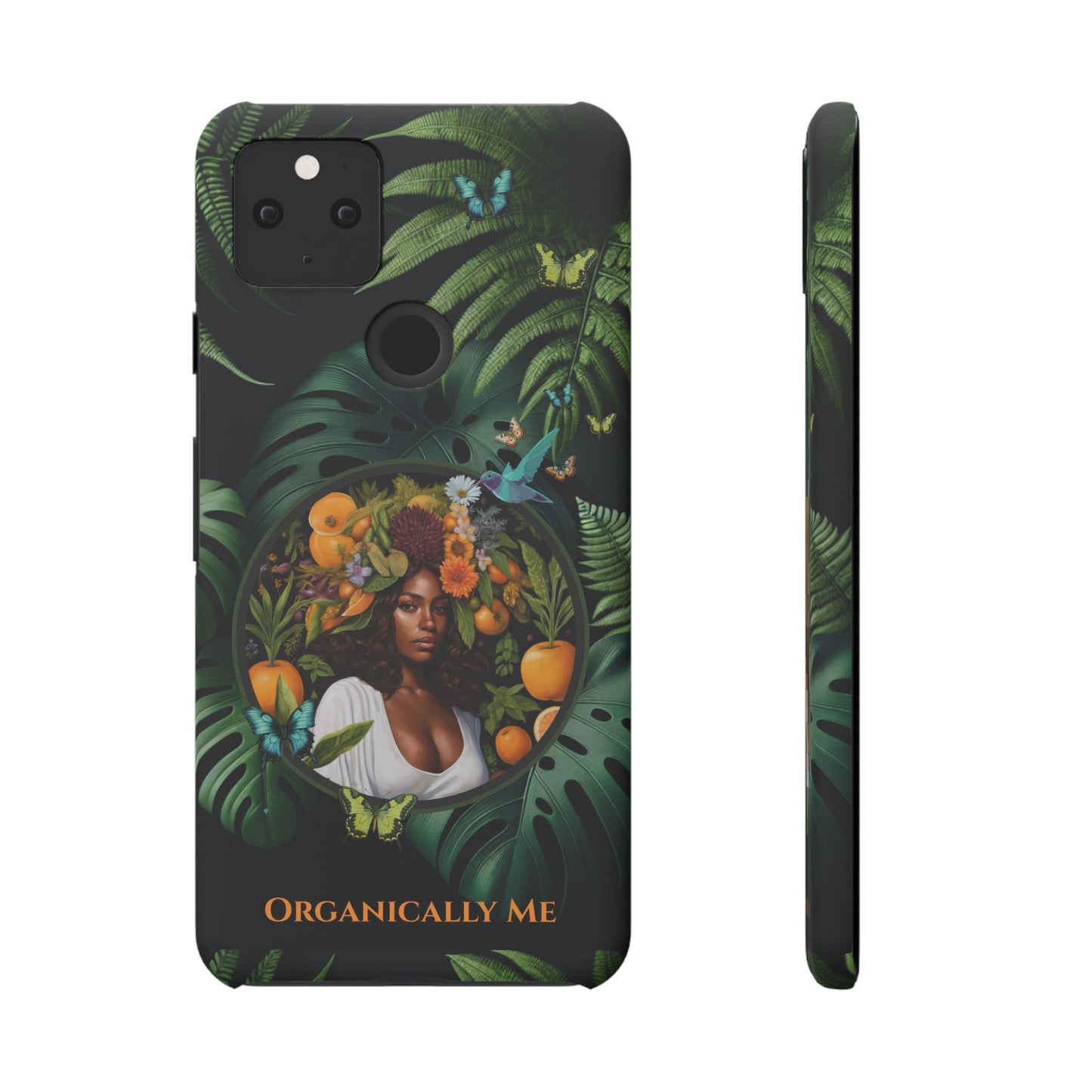 100% Organic A Fern Monstera Plant Garden Snap Phone Case with Black Woman, for iPhone and Android Models