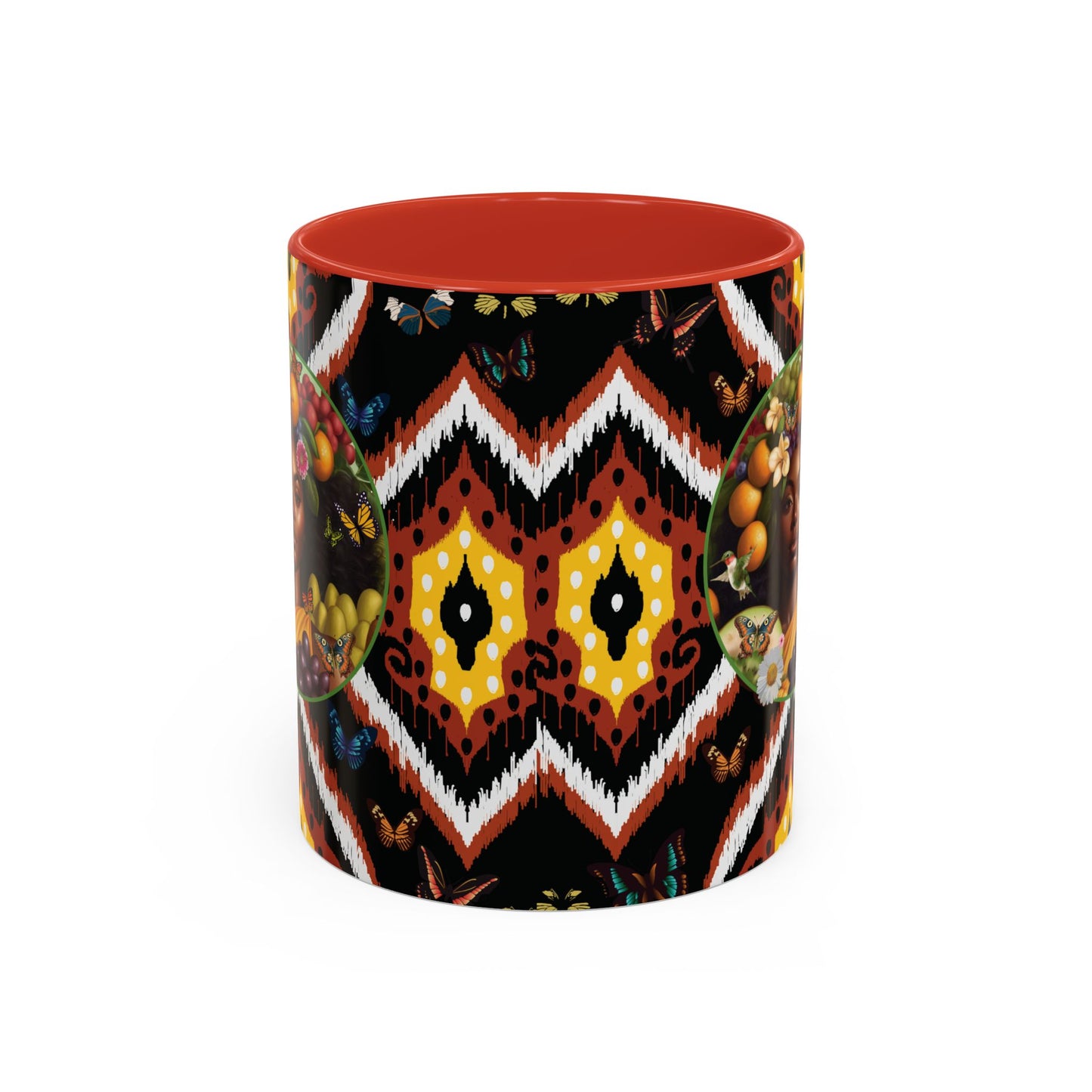 Organically Me A.1 Tribal Butterfly Plant Garden Vegan Ceramic Plant Mug with Black woman (11oz) 8 Color Combos