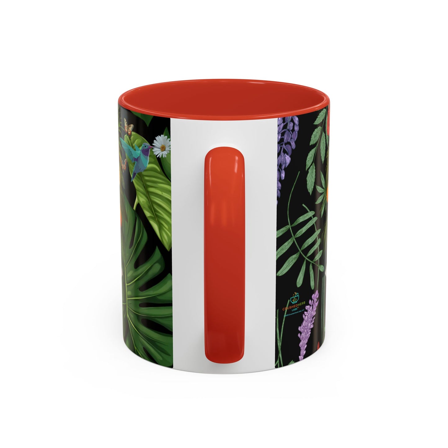 100% Organic Black Jungle Plant Garden Vegan Ceramic Plant Mug with (11oz) 8 Color Combos Double-Side Design