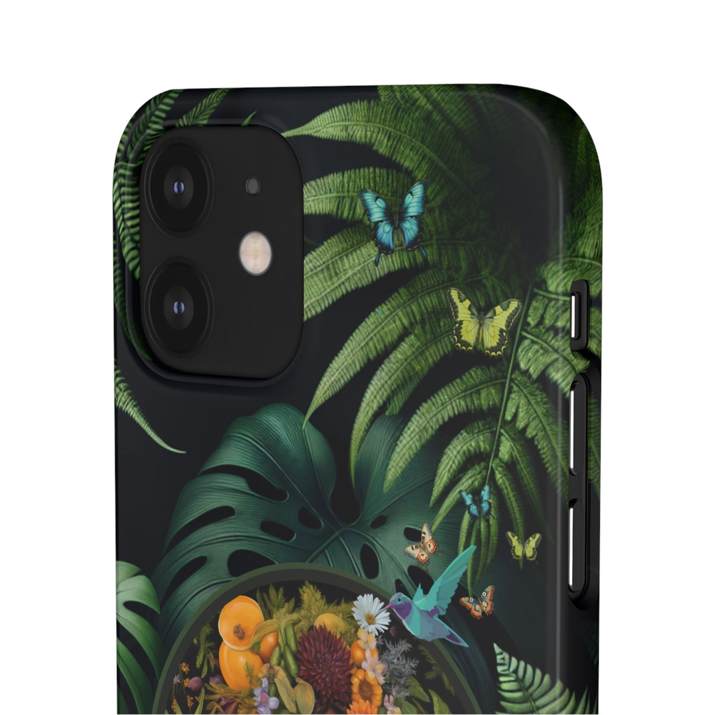 100% Organic A Fern Monstera Plant Garden Snap Phone Case with Black Woman, for iPhone and Android Models