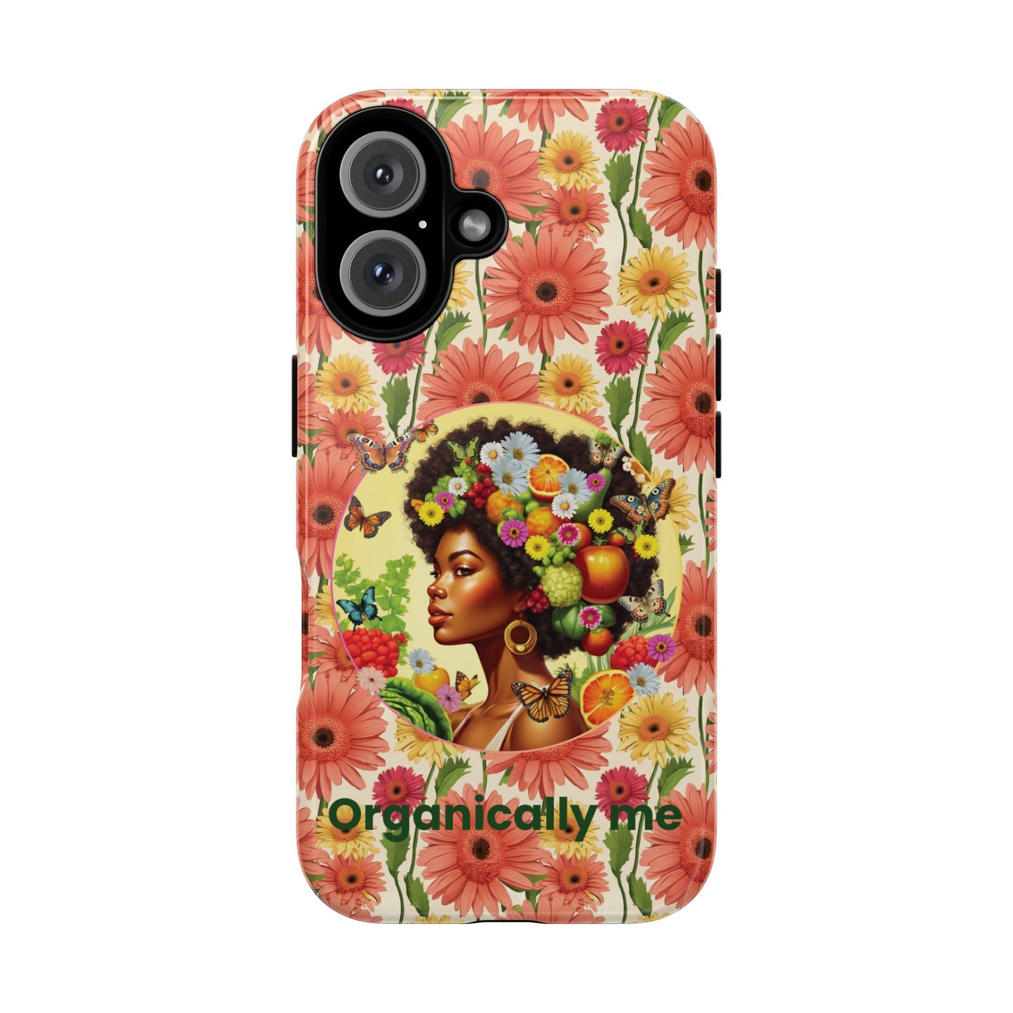 Organically Me Afro Joy Daisy Delany & Plant Garden: Tough iPhone 16 Case with Eco Garden Plant Vibe Design and Black Woman