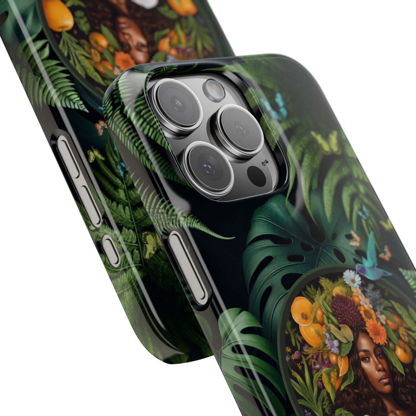 100% Organic A Fern Monstera Plant Garden Snap Phone Case with Black Woman, for iPhone and Android Models