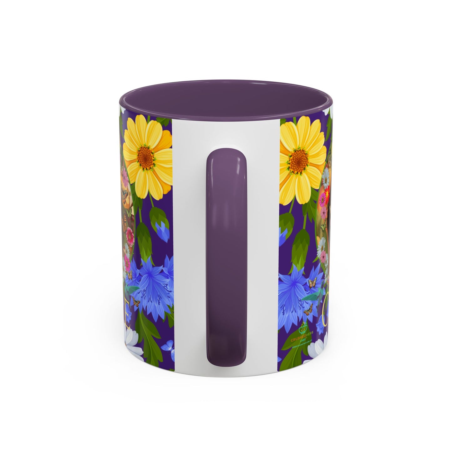 100% Organic Blue Gwen Plant Garden Vegan Ceramic Plant Mug with (11 or 15 oz) 8 Color Combos