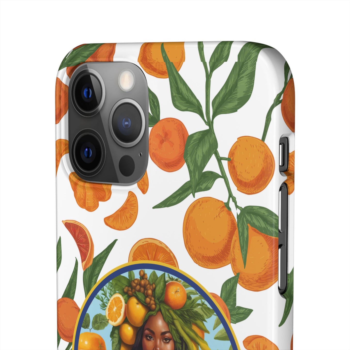 100% Organic Orange Plant Garden Snap Phone Case with Black Woman, Veggie Chic for Androids and iPhone models
