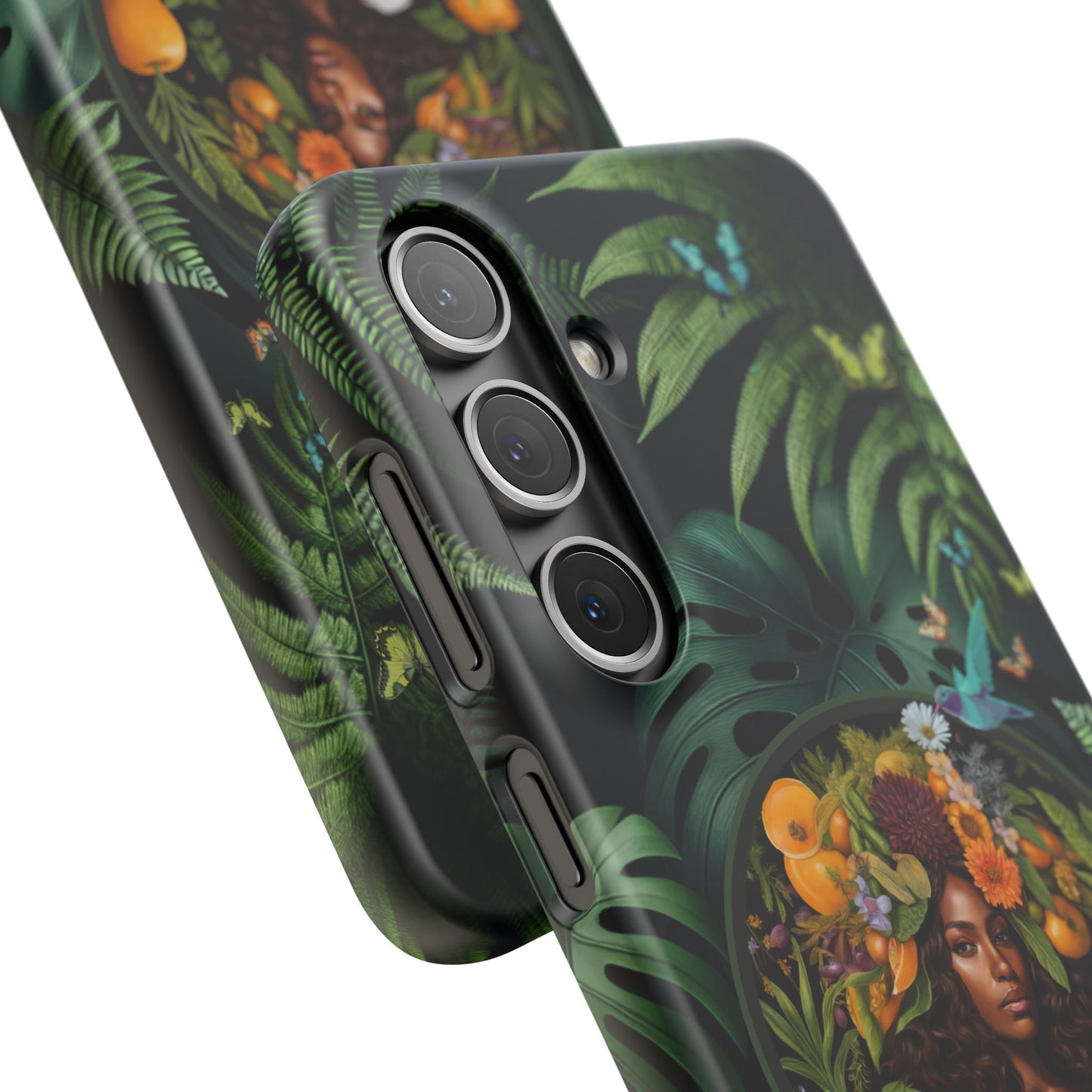 100% Organic A Fern Monstera Plant Garden Snap Phone Case with Black Woman, for iPhone and Android Models