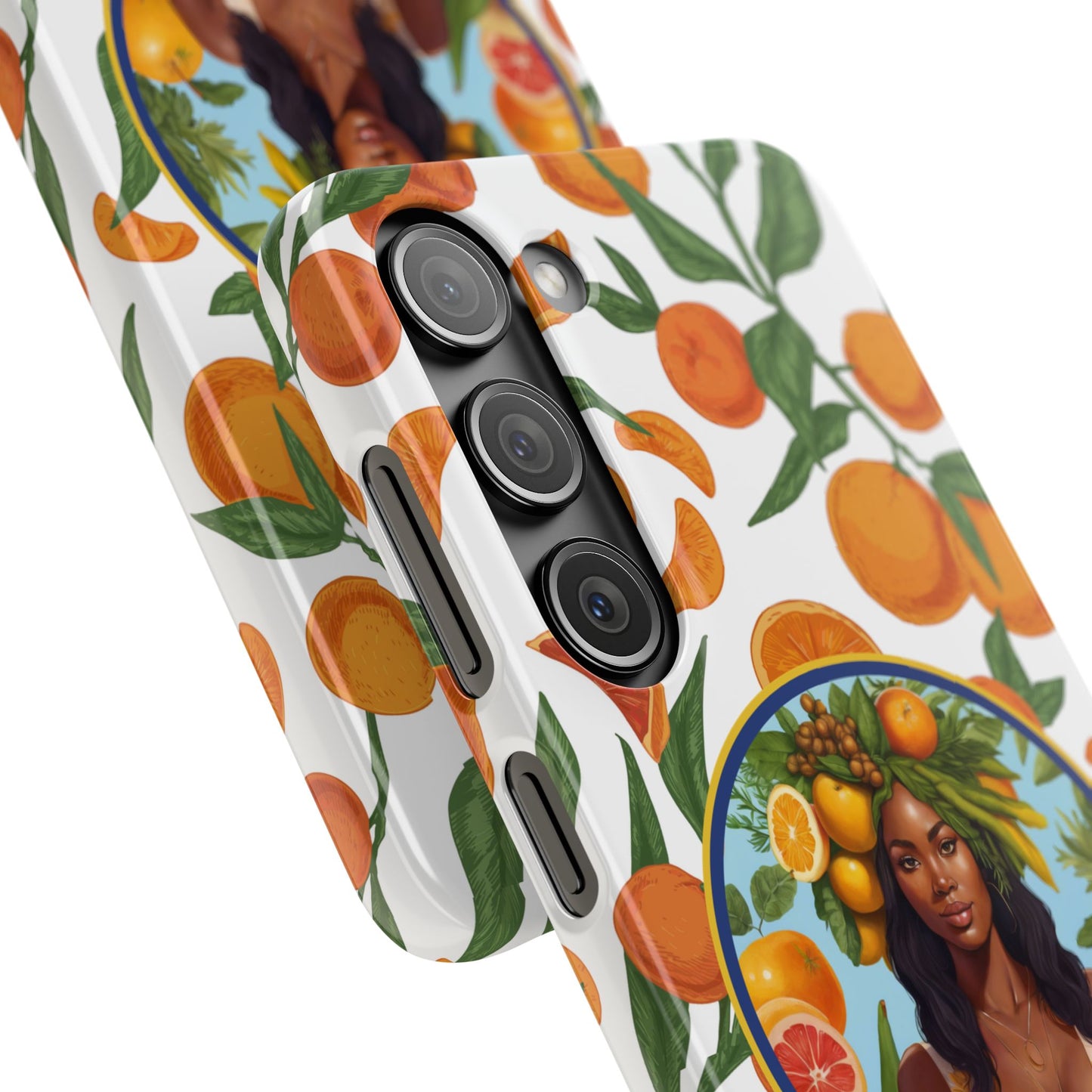 100% Organic Orange Plant Garden Snap Phone Case with Black Woman, Veggie Chic for Androids and iPhone models