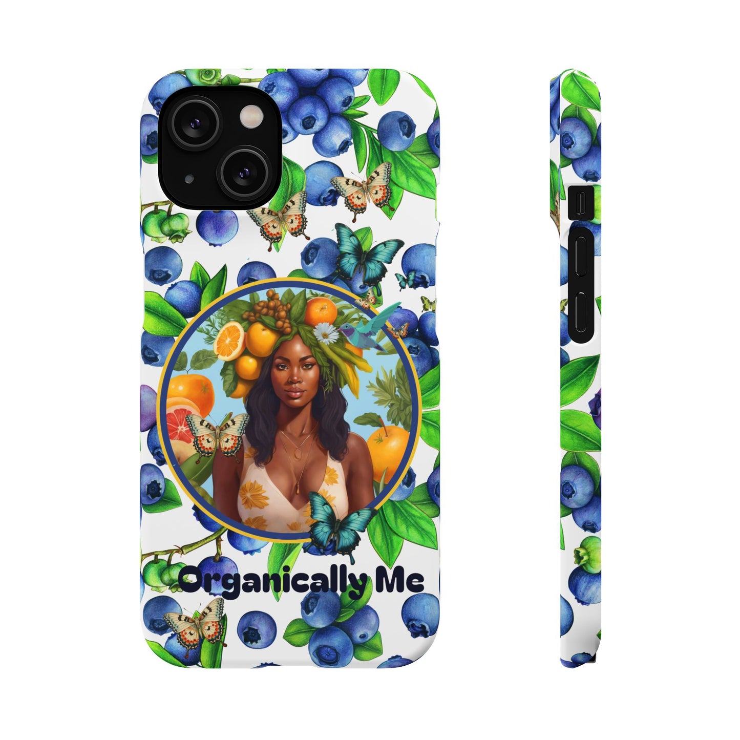 Organically Me Blueberry Plant B Garden Snap Phone Case with Black Woman, for iPhone and Android