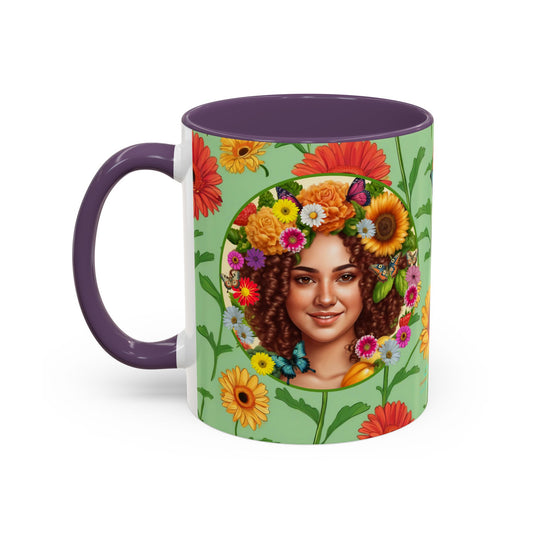 100% Organic Daisy Joy2 Plant Garden Vegan Ceramic Plant Mug Double Sided (11oz) 8 Color Combos