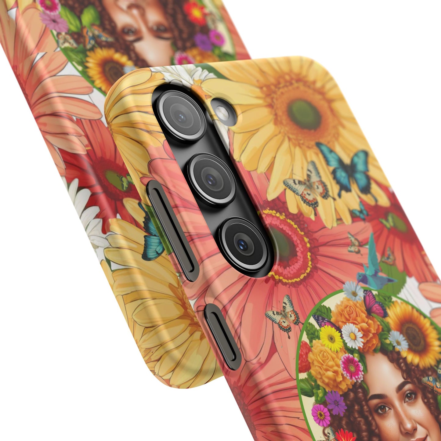 100% Organic Daisy Joy2 Plant Garden Snap Phone Case with Woman, for iPhone and Android