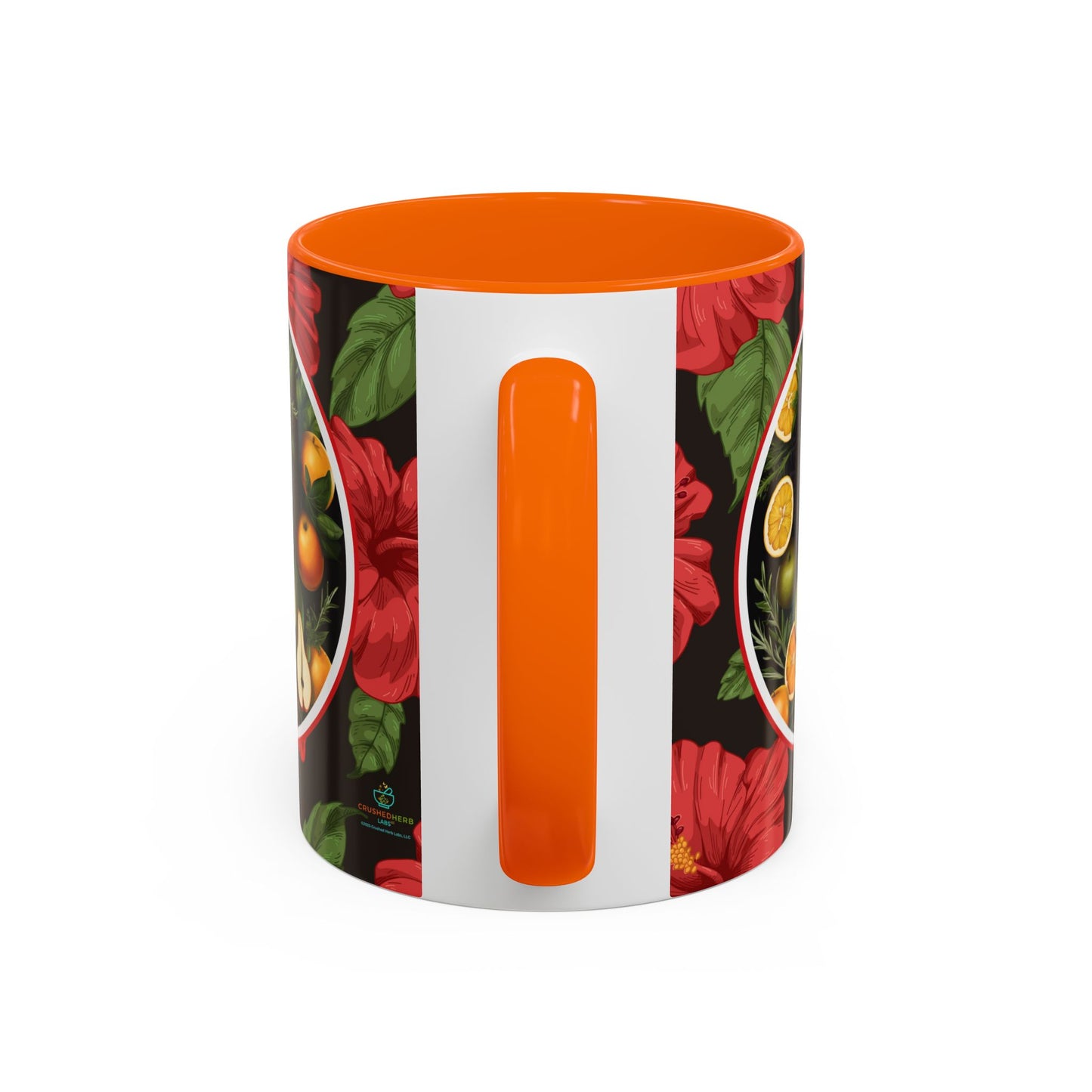 Organically Me Red and White Hibiscus Plant Garden Vegan Ceramic Plant Mug with Black woman (11oz) 8 Color Combos