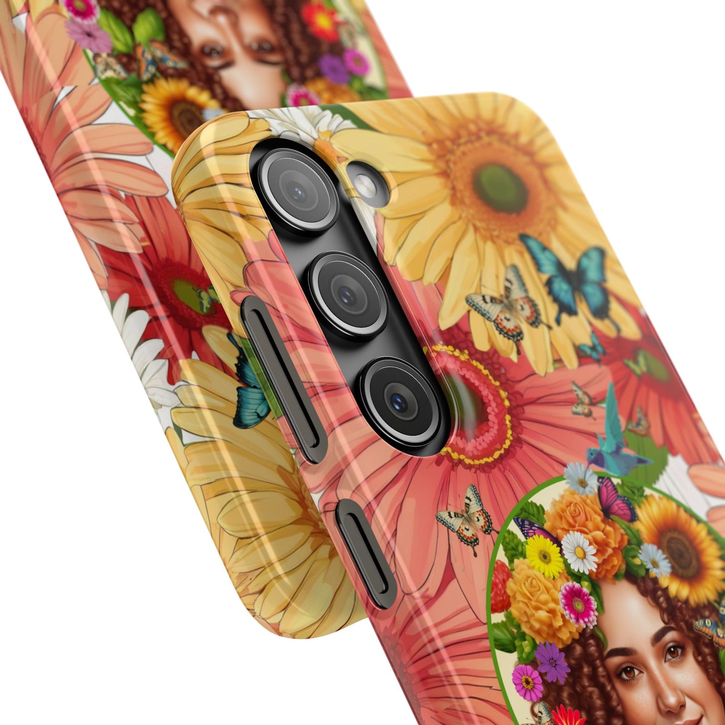100% Organic Daisy Joy2 Plant Garden Snap Phone Case with Woman, for iPhone and Android