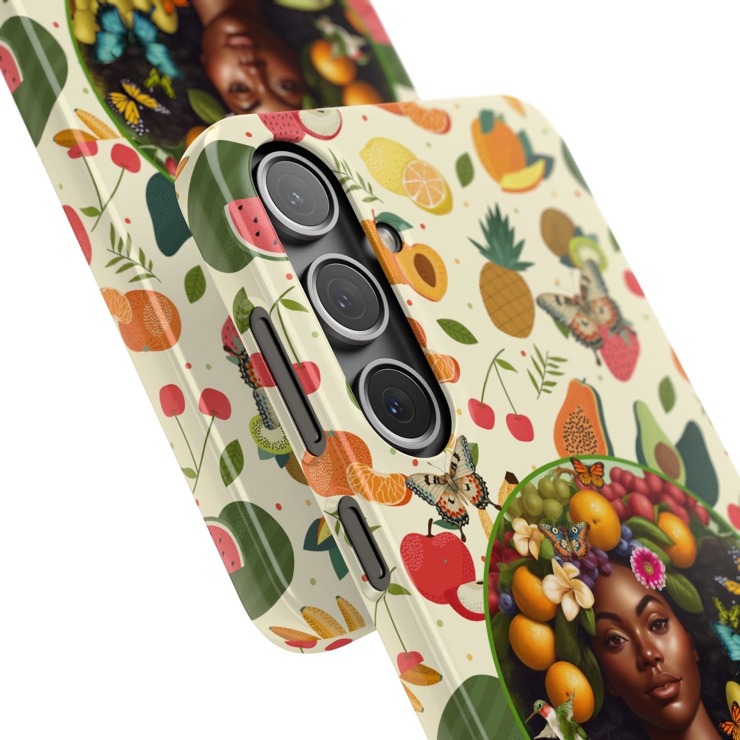 Organically Me Fruit & Veggie Queen Plant Garden Snap Phone Case with Black Woman, for iPhone and Android