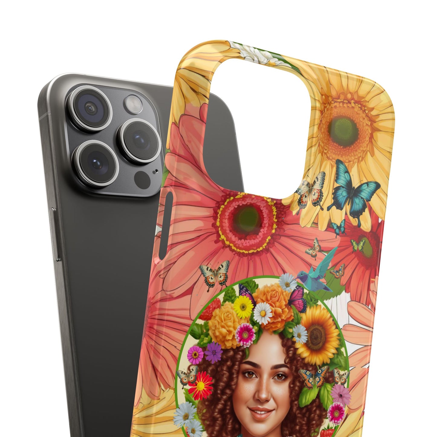 100% Organic Daisy Joy2 Plant Garden Snap Phone Case with Woman, for iPhone and Android