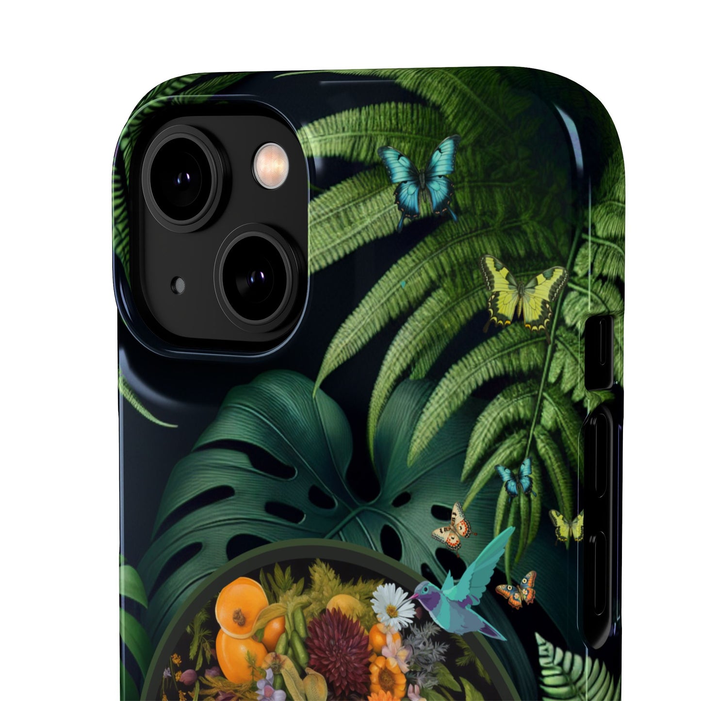100% Organic A Fern Monstera Plant Garden Snap Phone Case with Black Woman, for iPhone and Android Models
