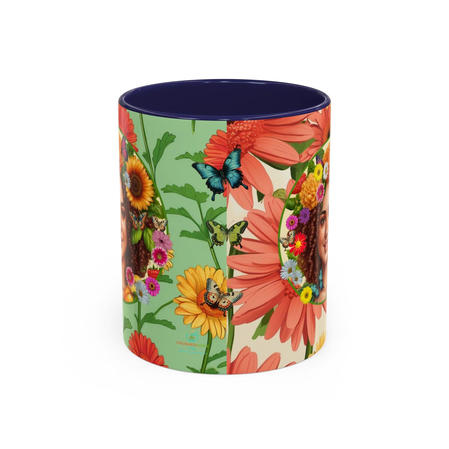 100% Organic Daisy Joy2 Plant Garden Vegan Ceramic Plant Mug Double Sided (11oz) 8 Color Combos