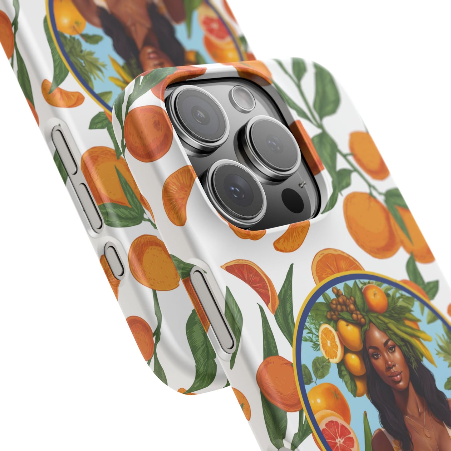 100% Organic Orange Plant Garden Snap Phone Case with Black Woman, Veggie Chic for Androids and iPhone models