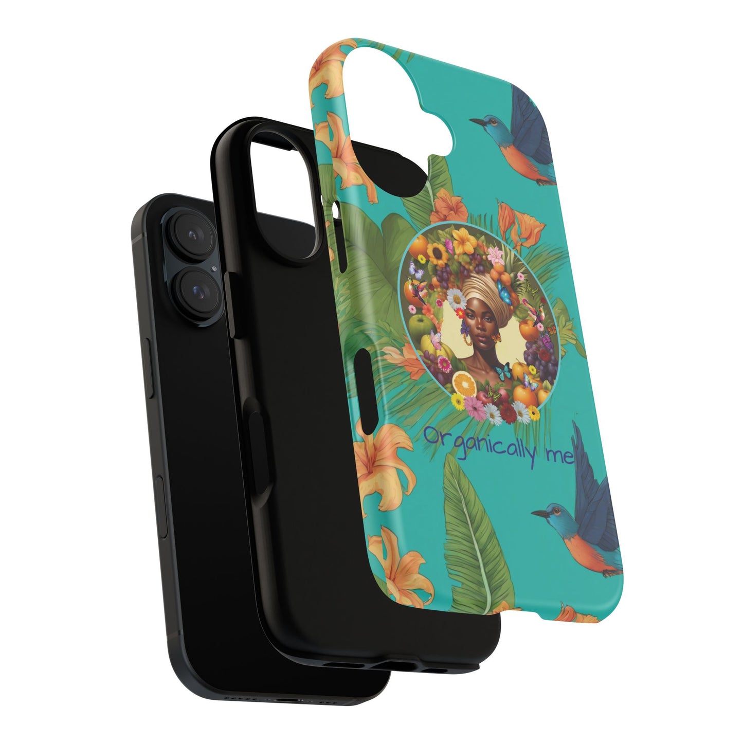 Organically Me A Caribbean Gina Hibiscus Garden: Tough iPhone 16 Case with Eco Garden Plant Vibe and Black Woman