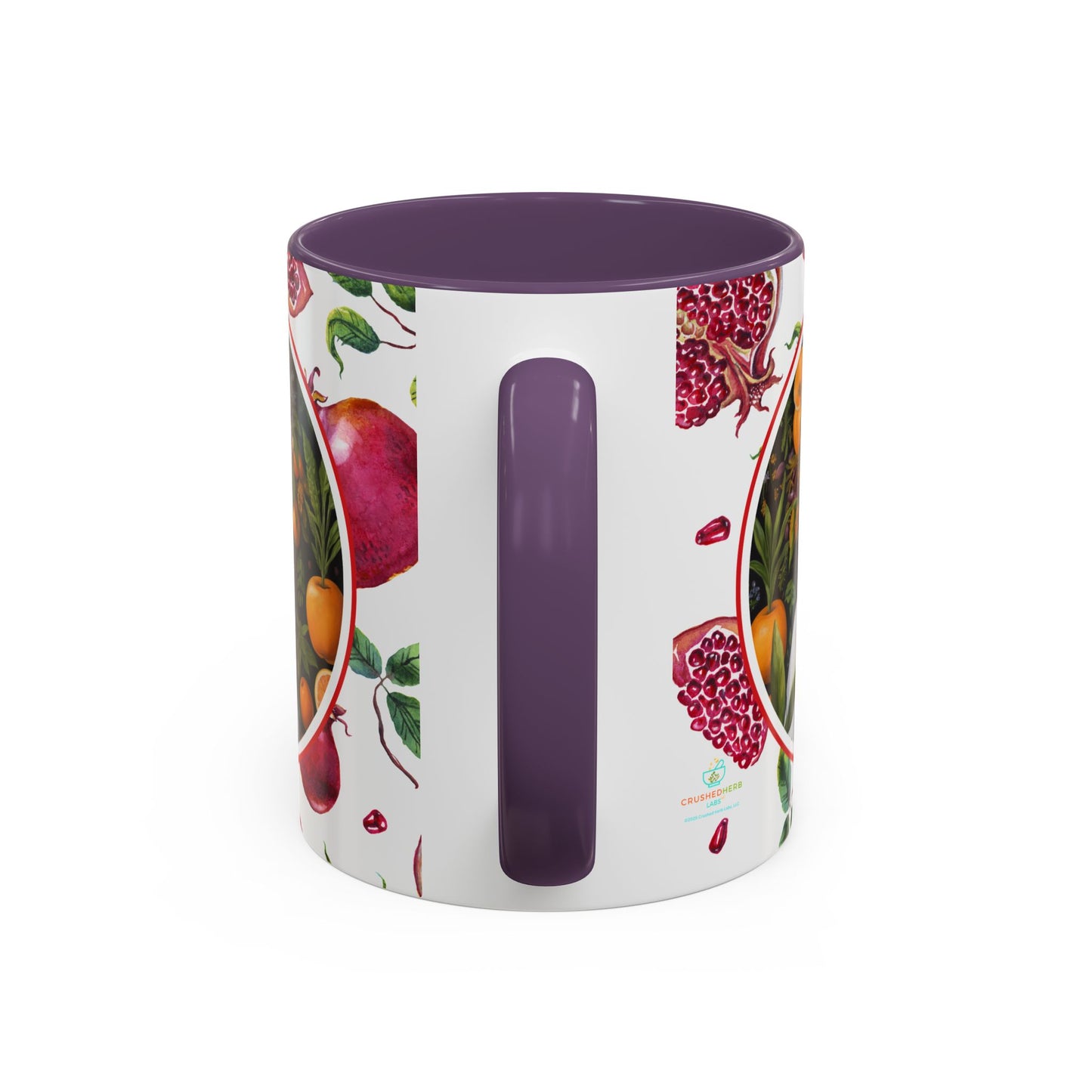 Organically Me Red and White Regina Pomegranate Plant Garden Vegan Ceramic Plant Mug with Black woman (11oz) 8 Color Combos