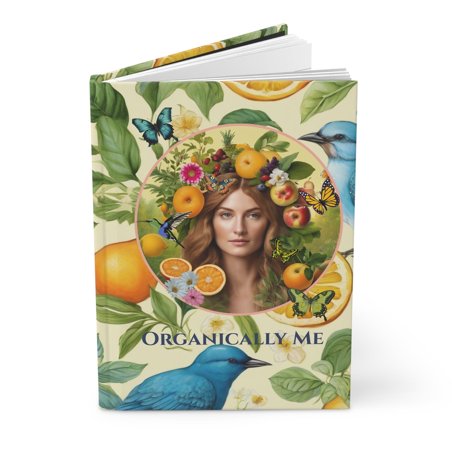Organically Me A Lemon Bluebird Leda Plant Garden & Vegan Hardcover Journal, Matte 150 pages, Eden Woman
