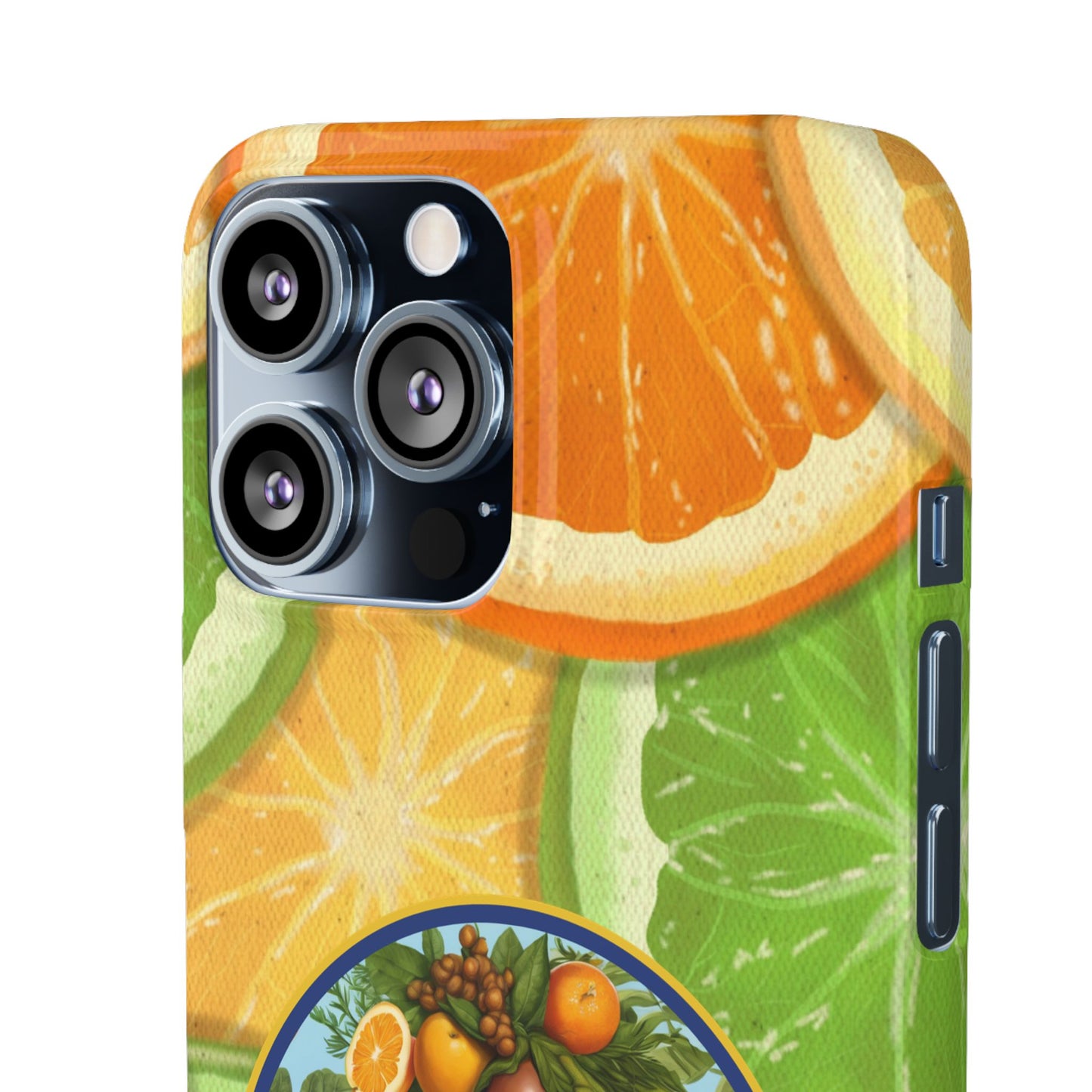 Organically Me Citrus Fruits Garden Snap Phone Case with Black Woman, Veggie Chic for Androids and iPhone models