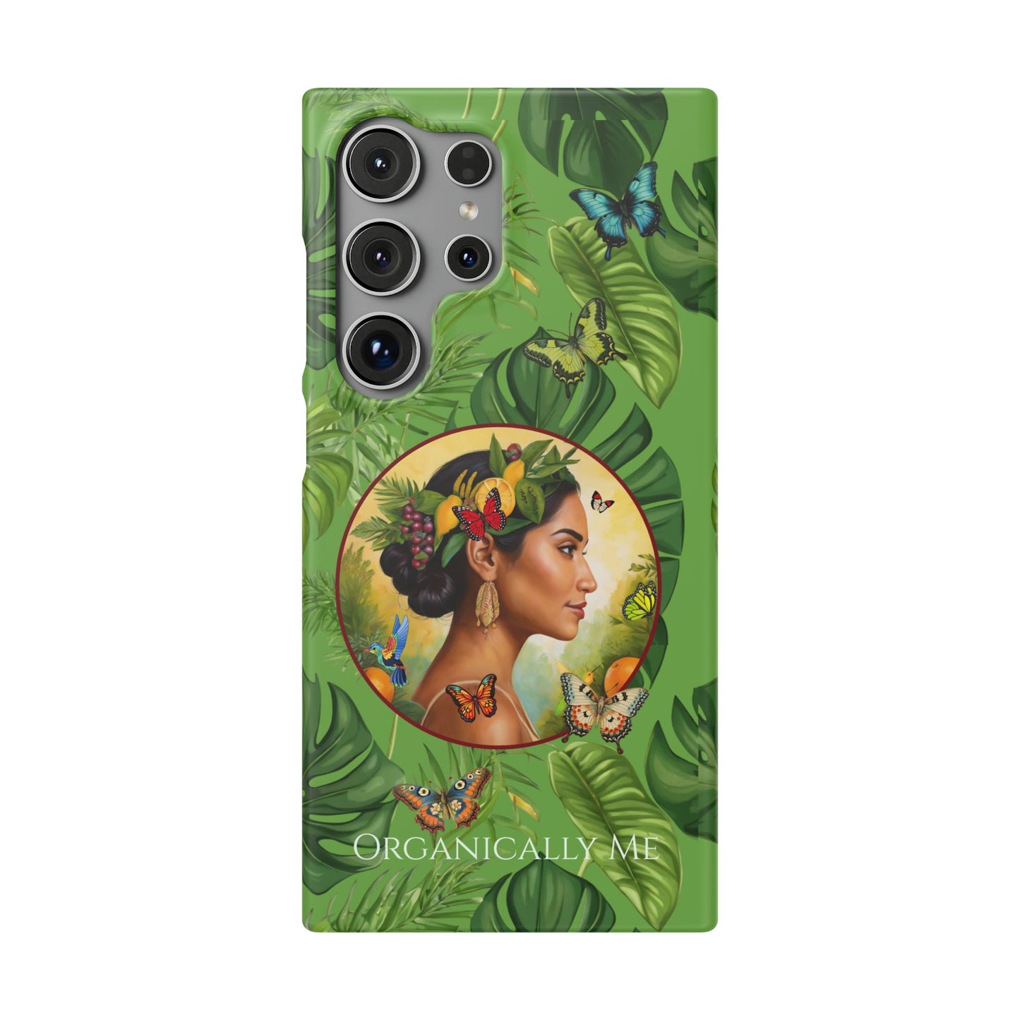 Organically Me A Monstera Butterfly Garden Snap Phone Case with Woman, Veggie Chic for Androids and iPhone models
