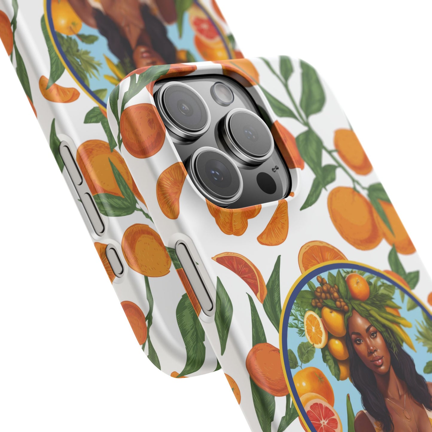 100% Organic Orange Plant Garden Snap Phone Case with Black Woman, Veggie Chic for Androids and iPhone models